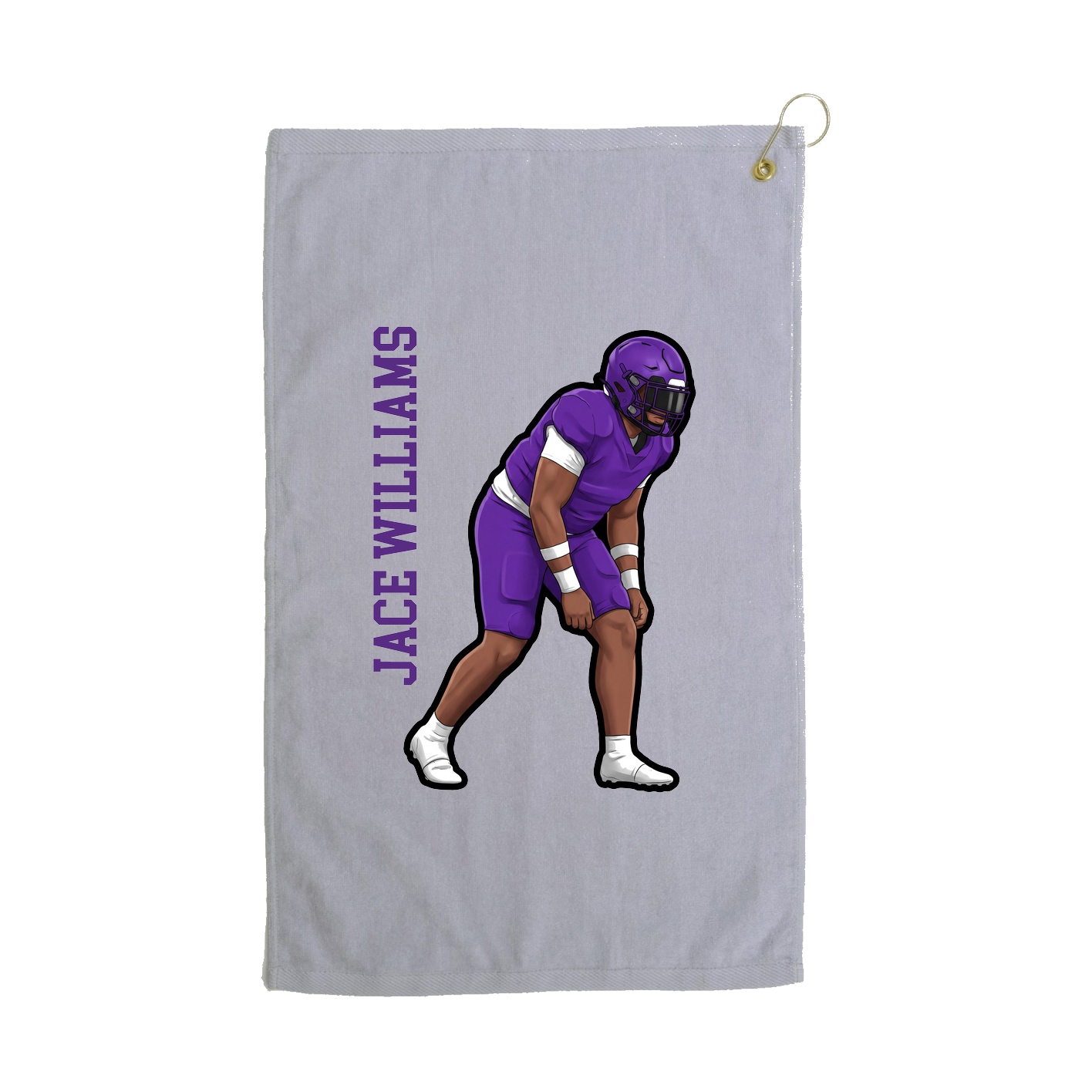Golf Towel — Name Vertical in Grey