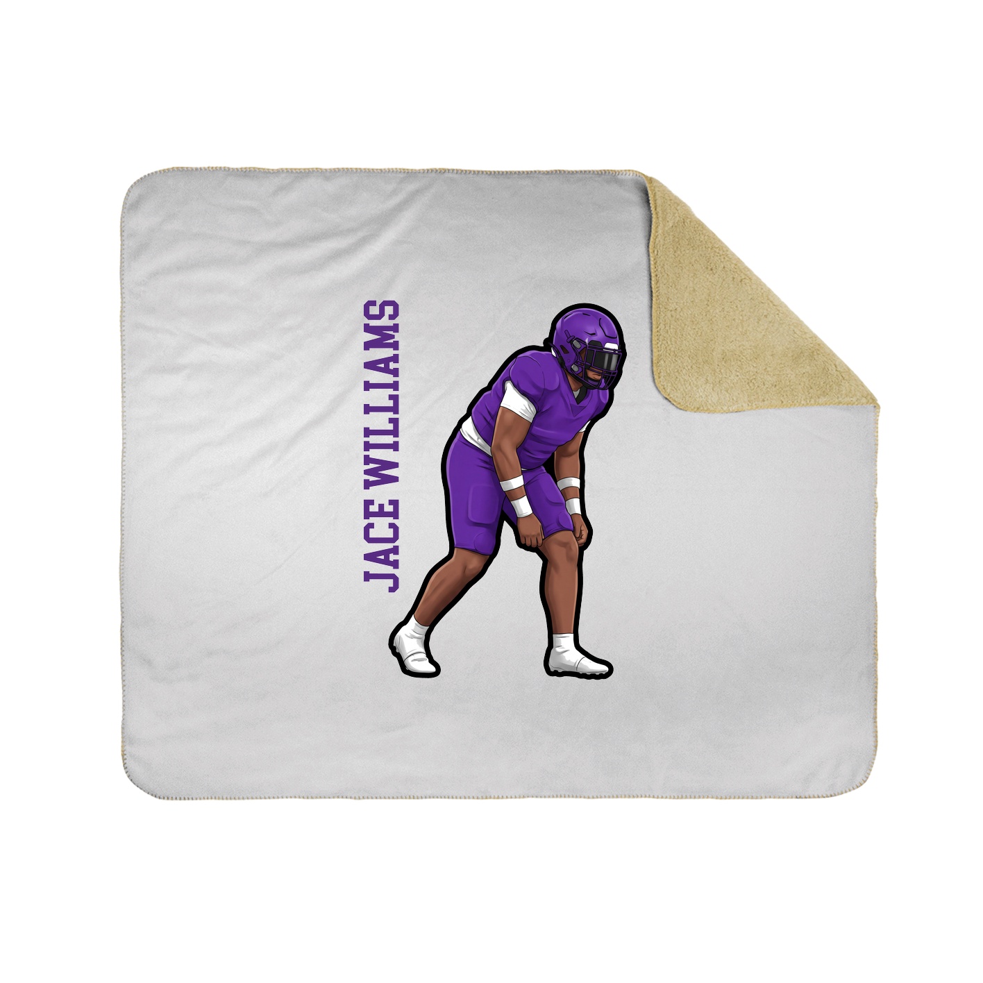 Throw Blanket — Name Vertical in White