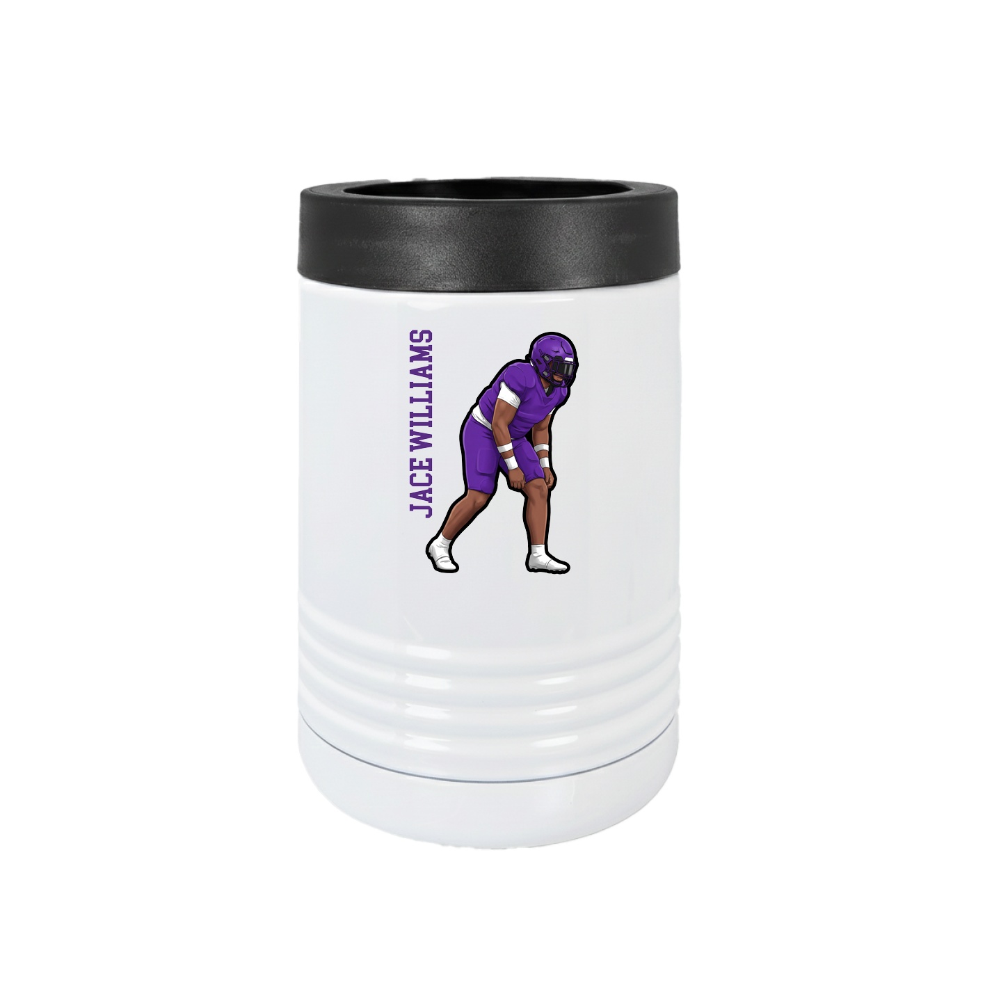 Beverage Holder — Name Vertical in White