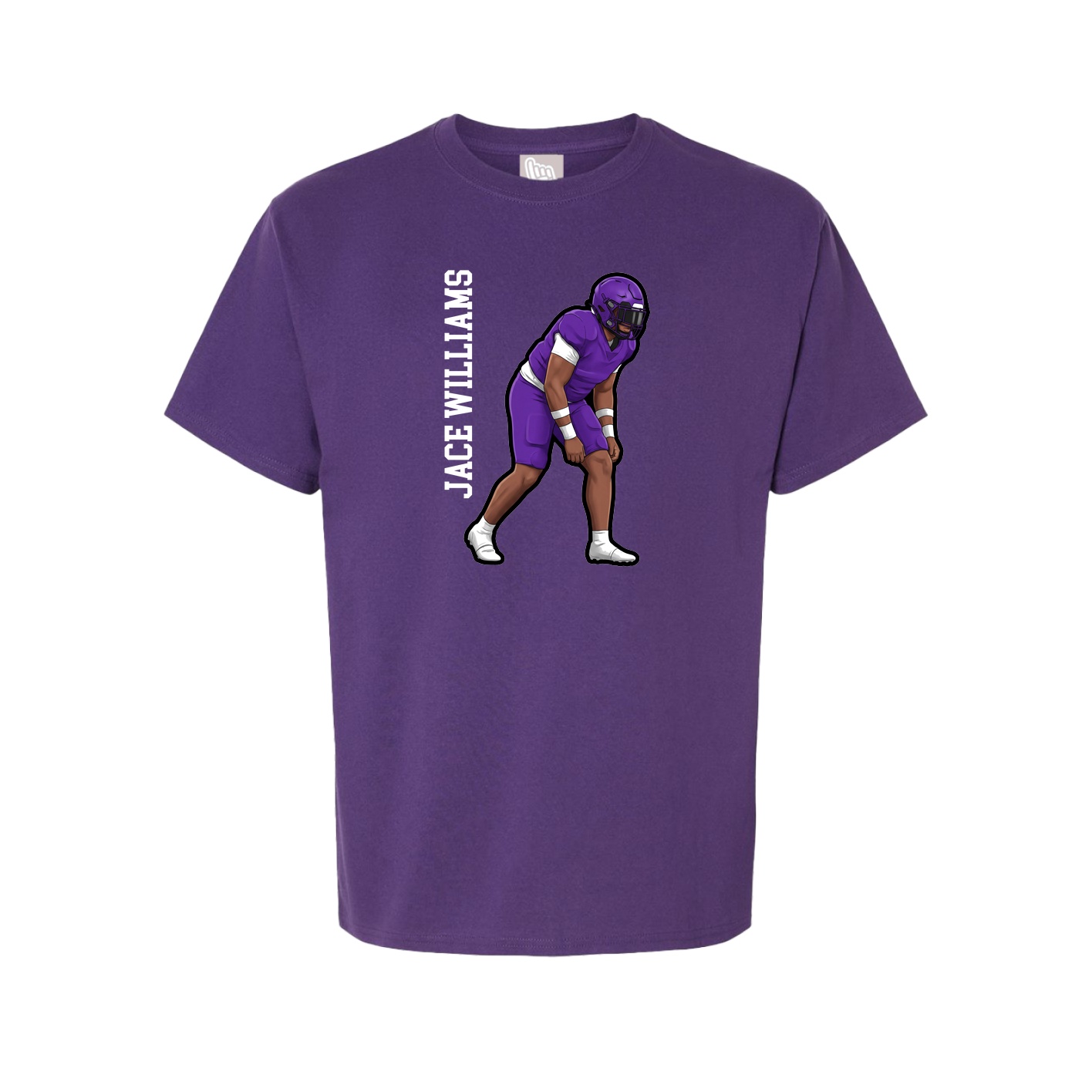 Youth Tee — Name Vertical in Purple