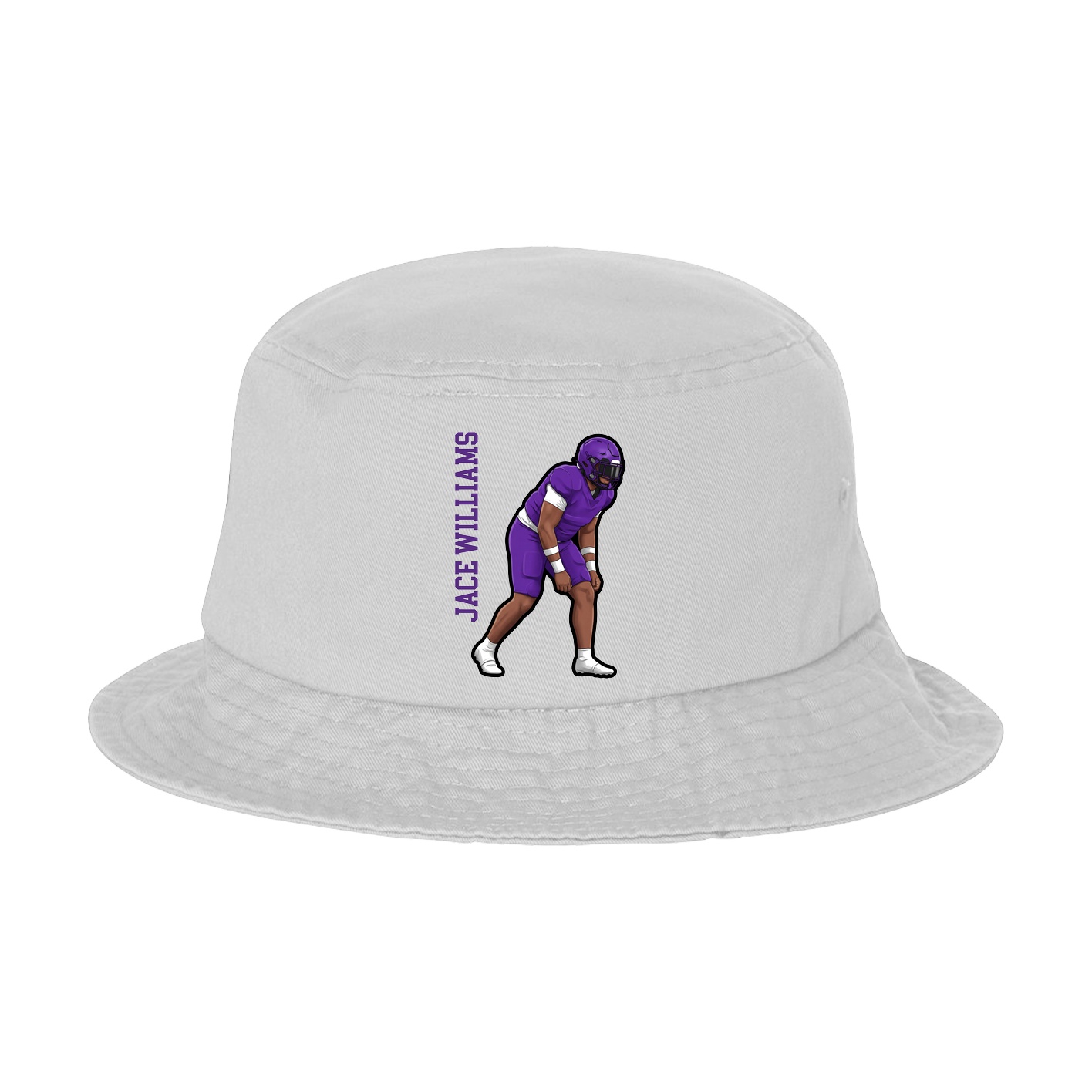 Bucket Cap — Name Vertical in White
