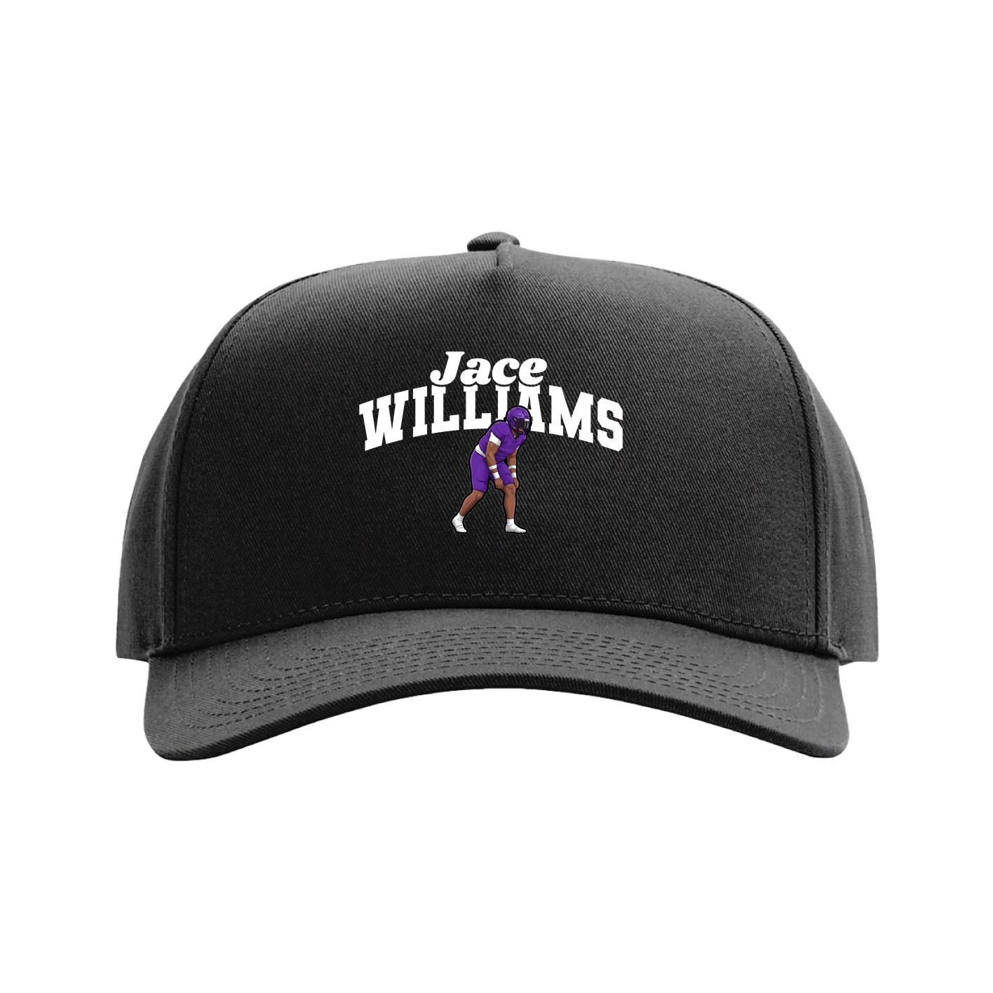 Full Fabric Five-Panel Champ Cap — Signature Arch in Black