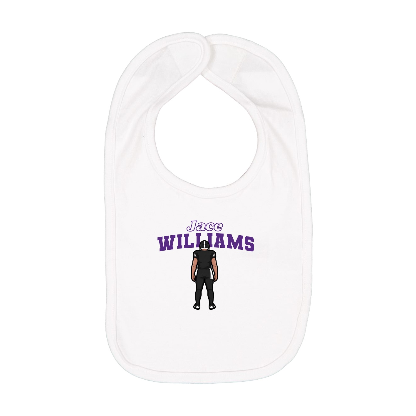 Infant Bib — Name Arch in White