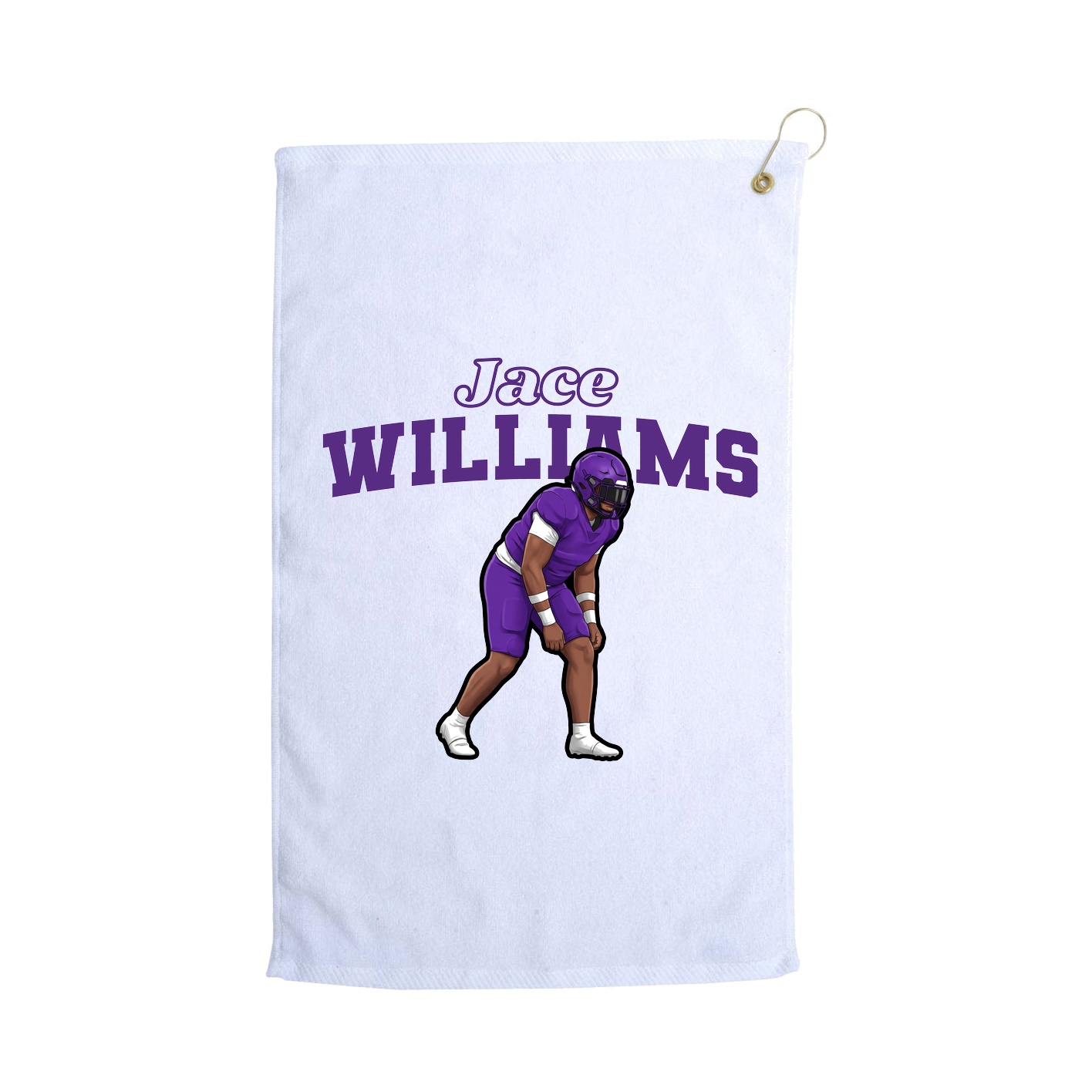 Golf Towel — Name Arch in White