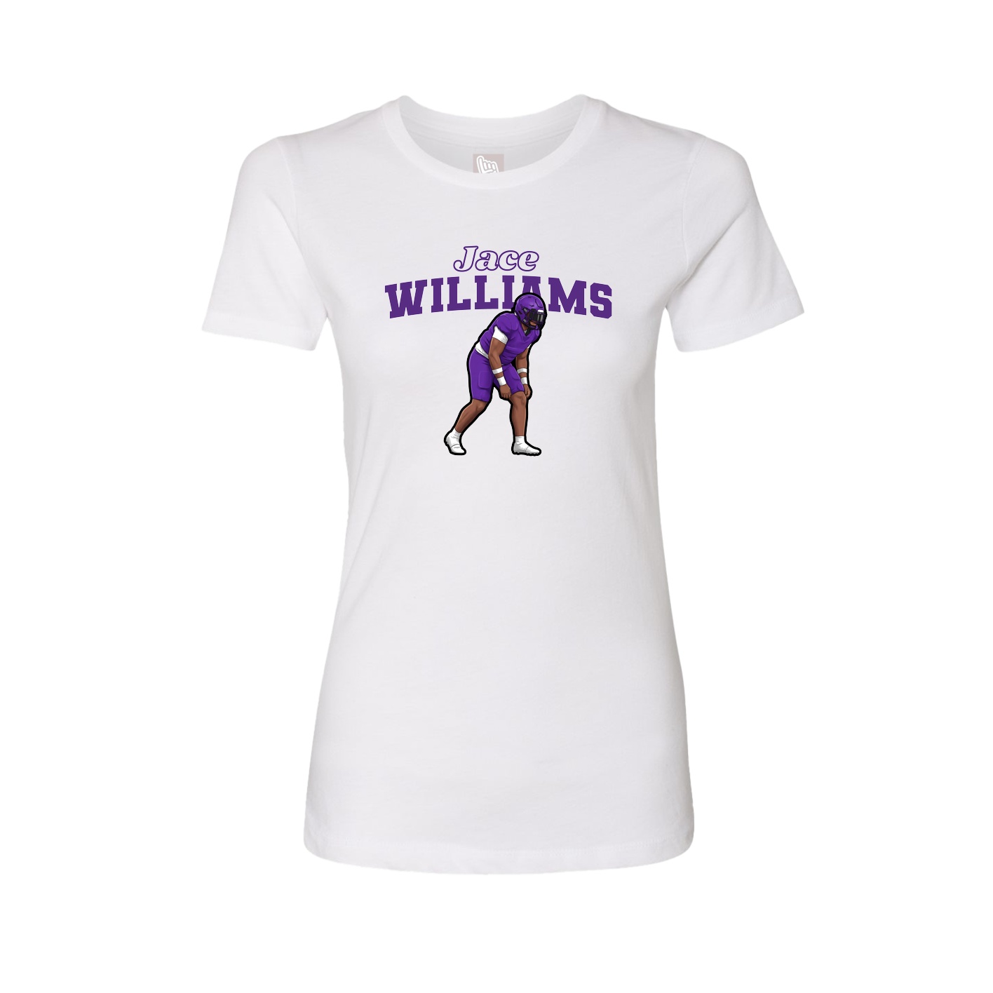 Fitted Women's Tee — Name Arch in White