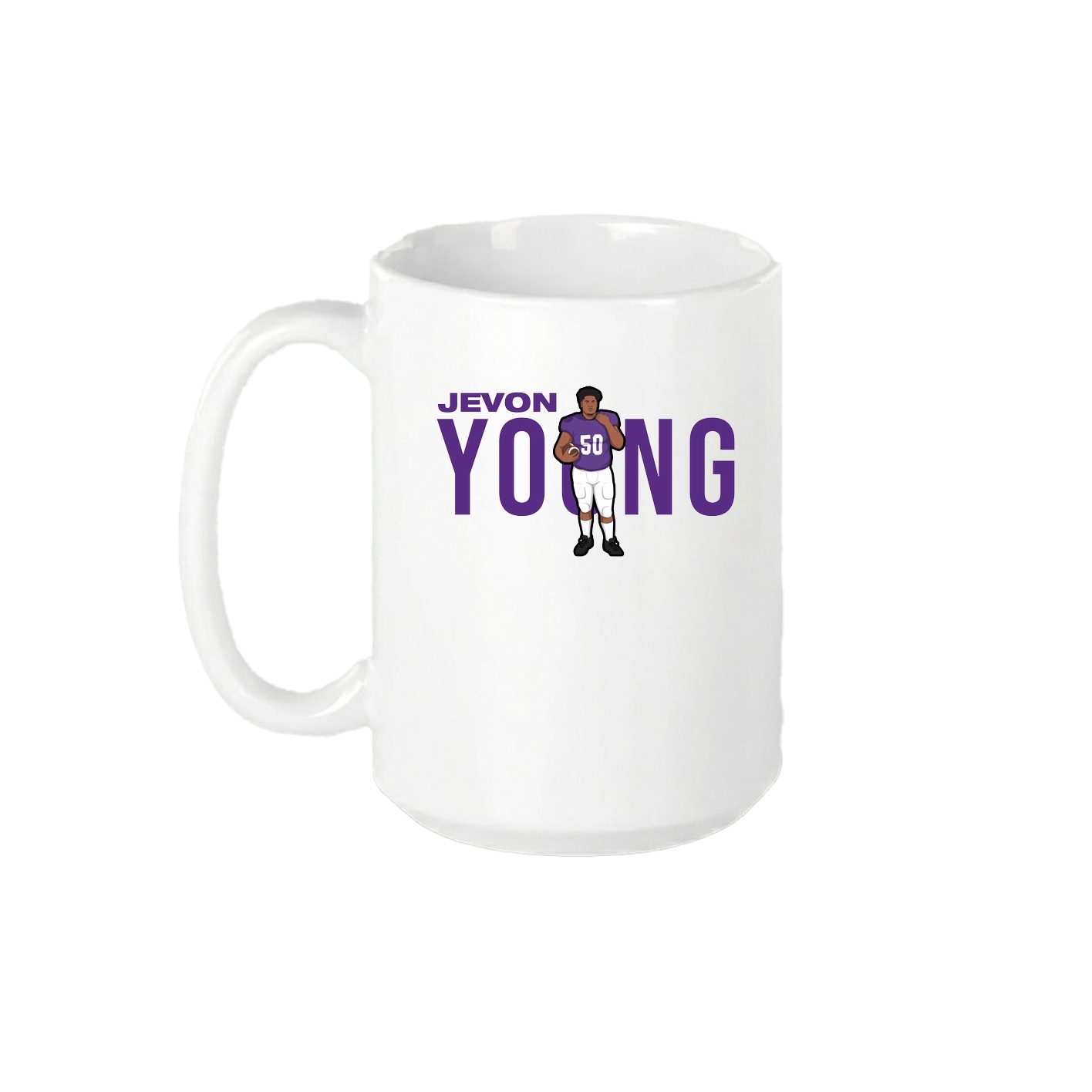 15oz Coffee Mug — Player Name in White