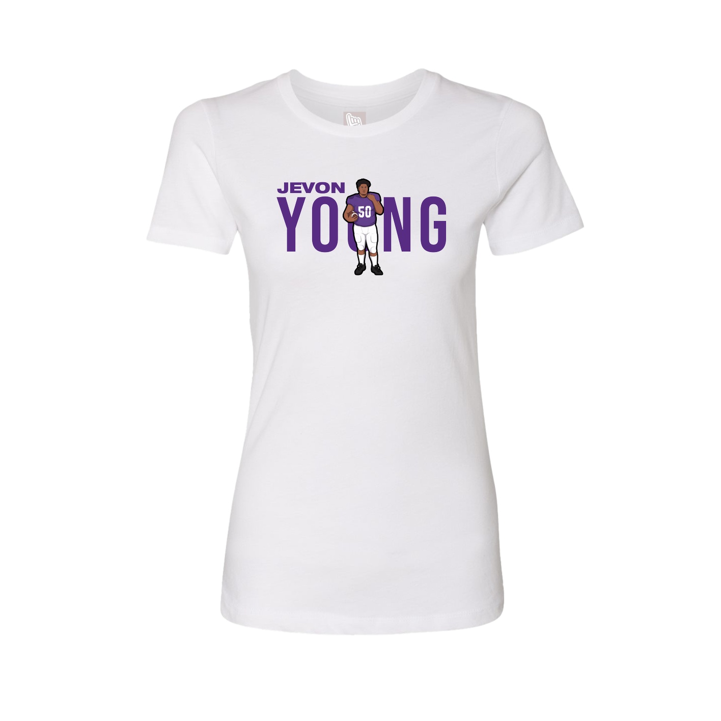 Fitted Women's Tee — Player Name in White
