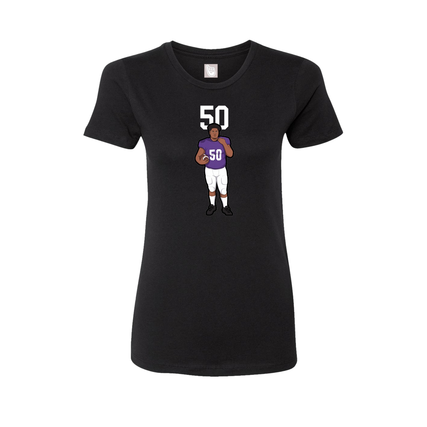 Fitted Women's Tee — Number Top in Black