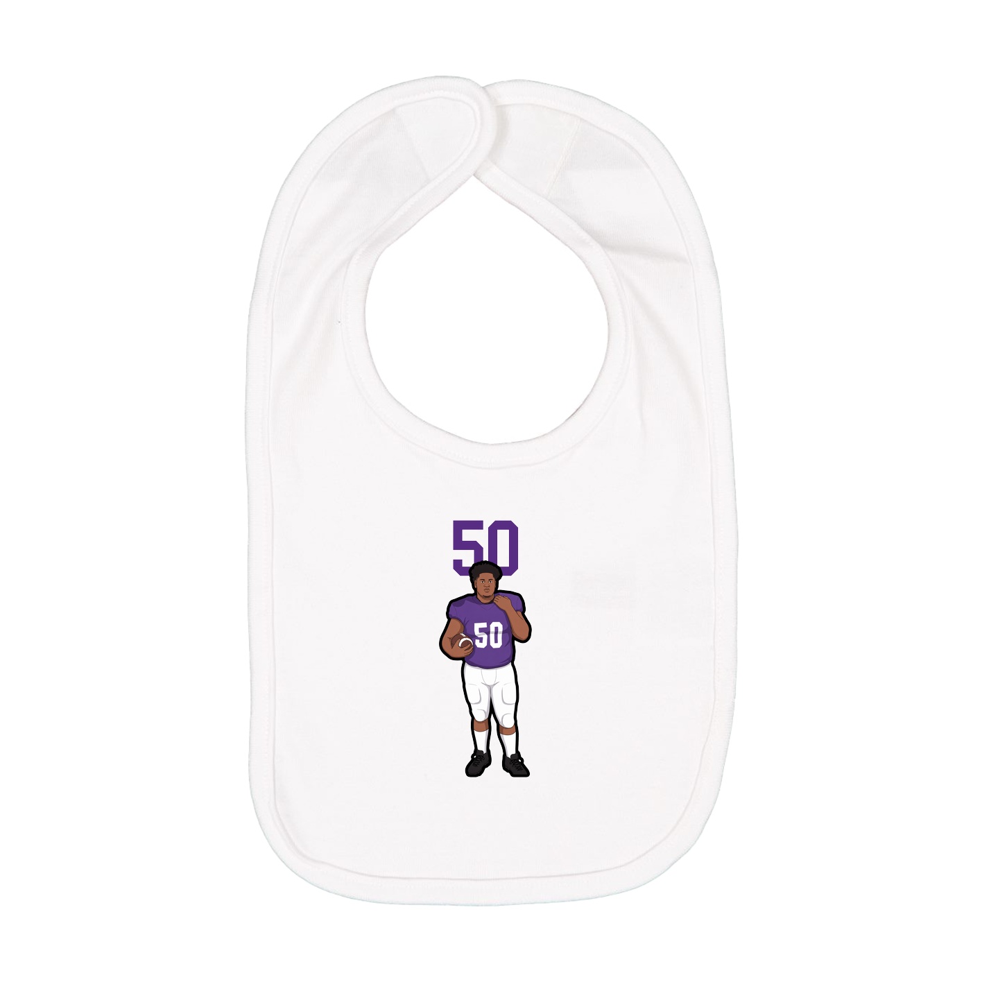 Infant Bib — Number Top in White