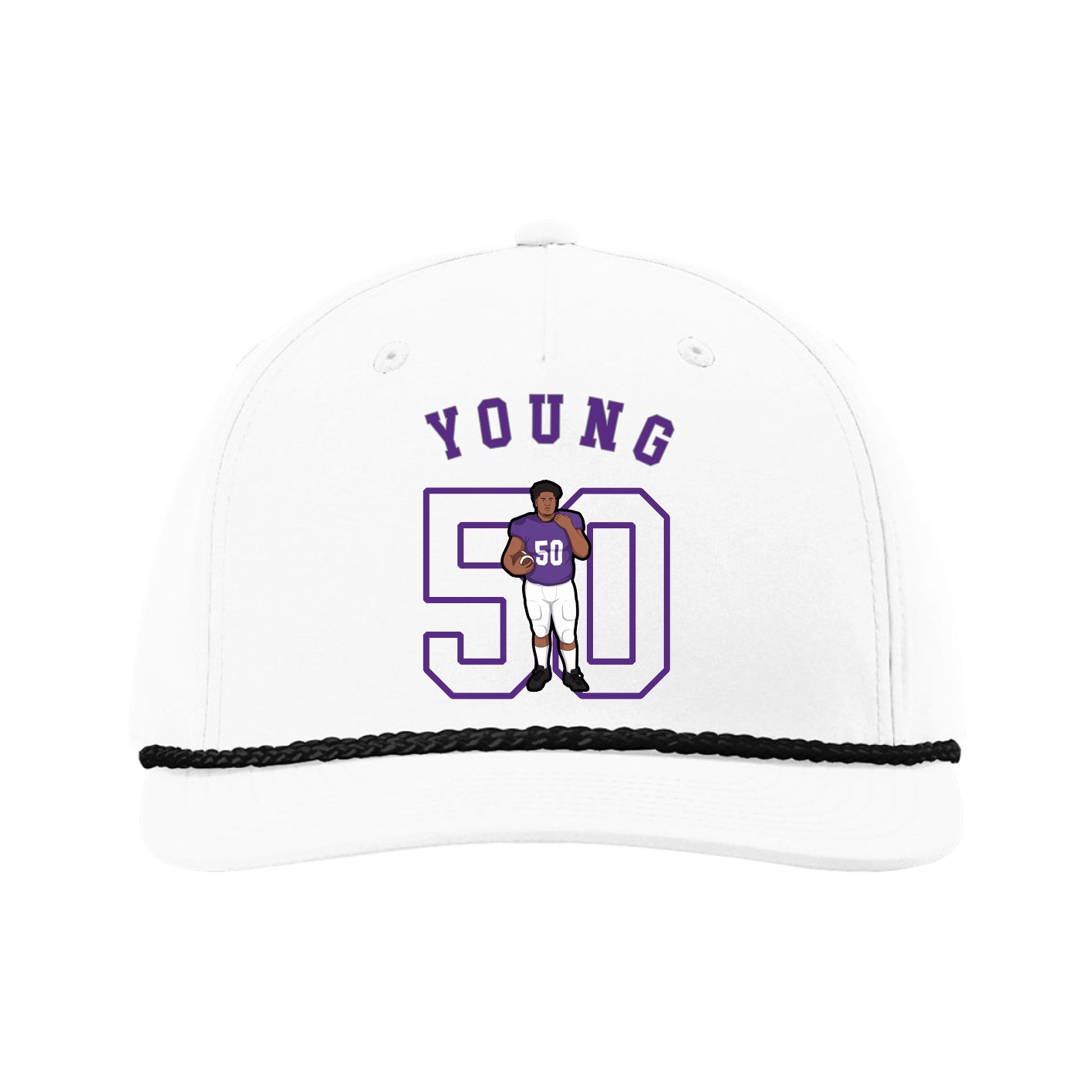 Five-Panel Classic Rope Cap — Shirsey Arch in White