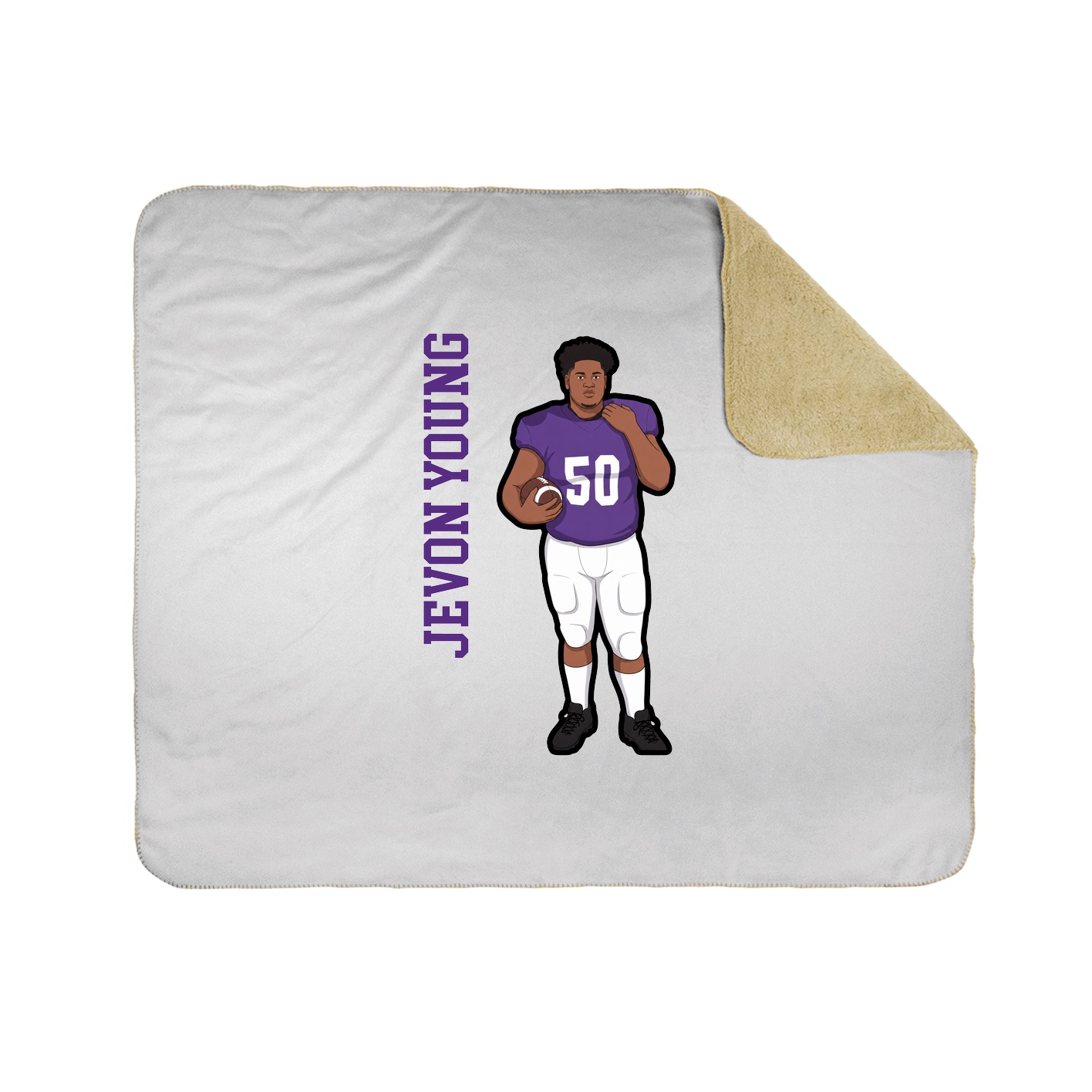 Throw Blanket — Name Vertical in White