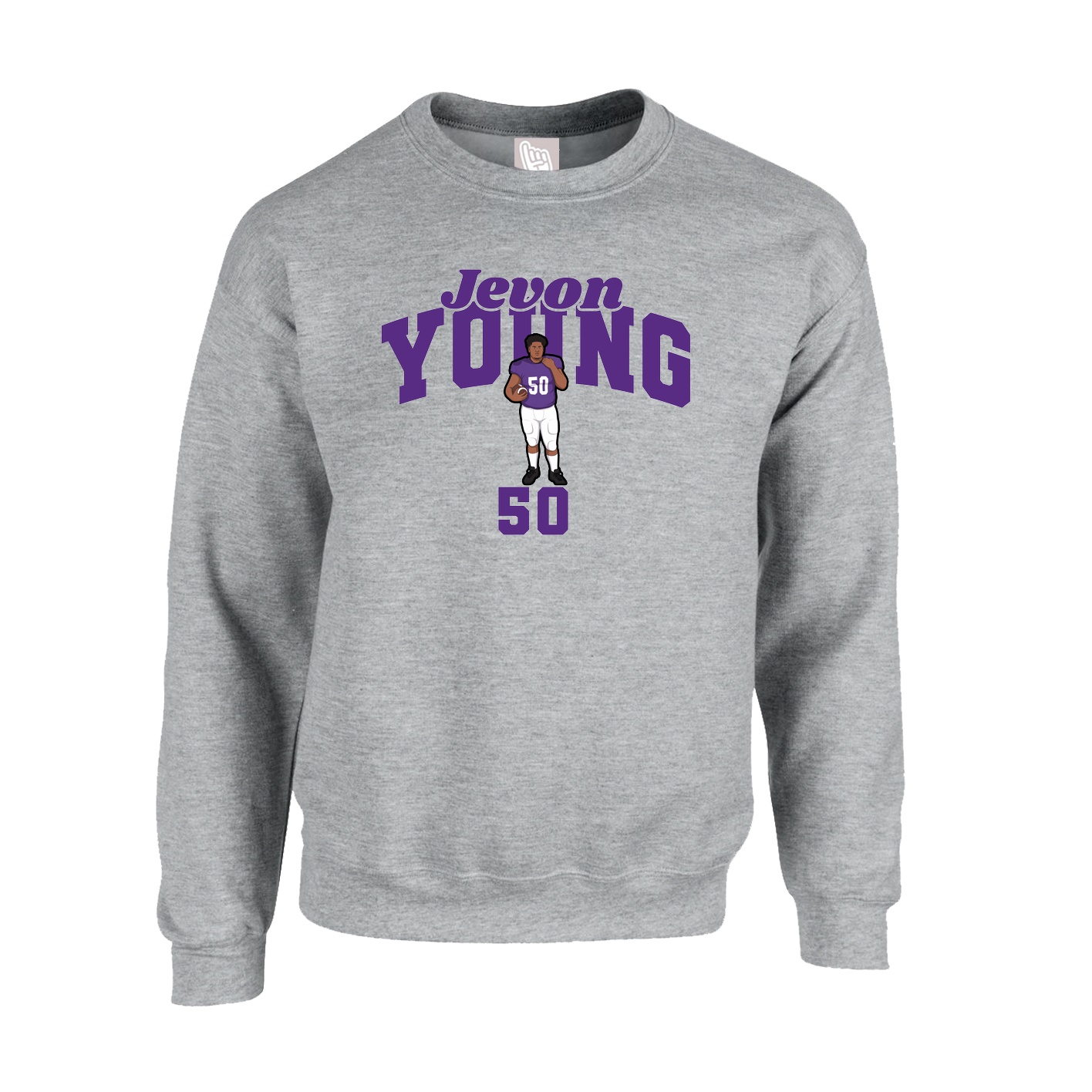 Fleece Crew — Signature Arch in Grey