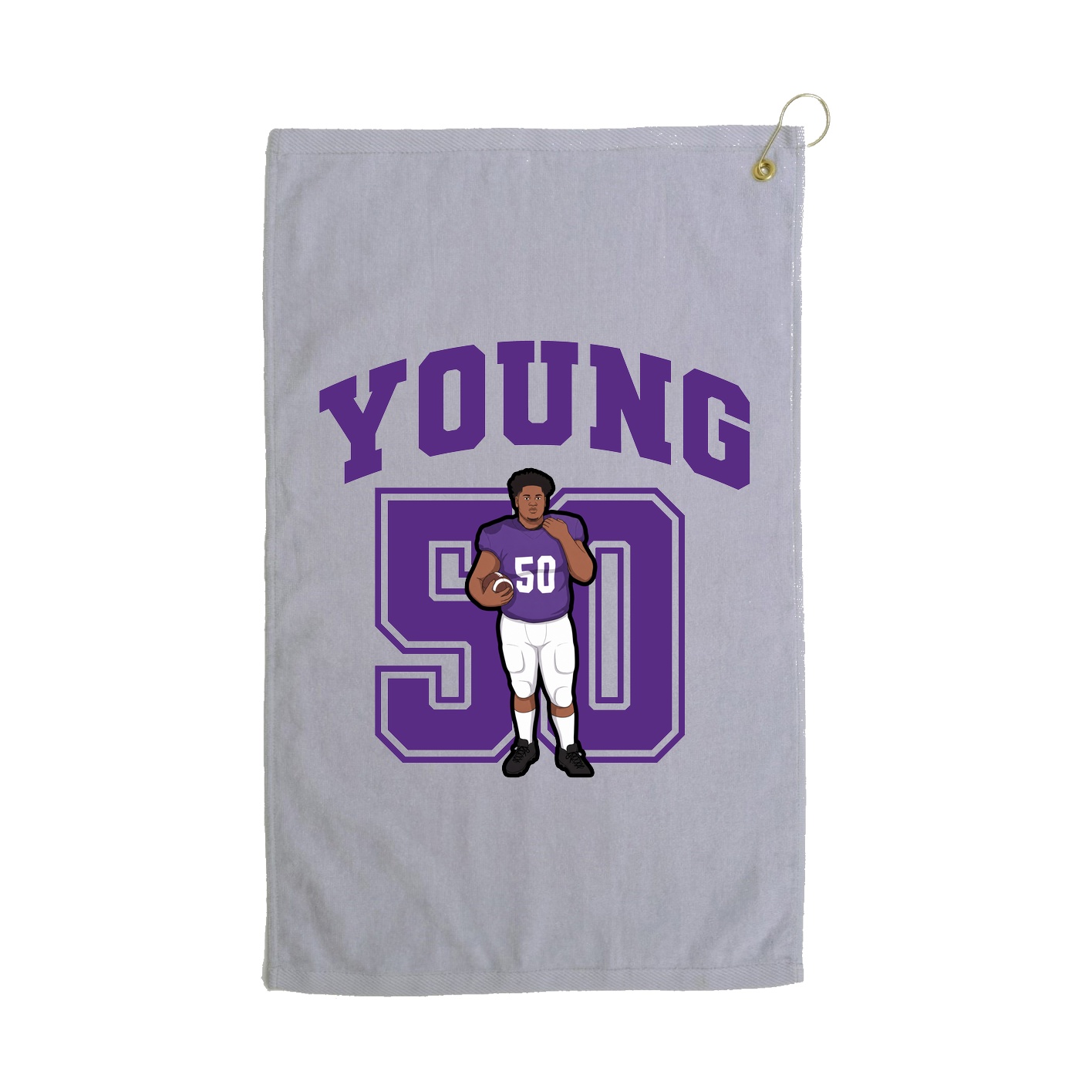 Golf Towel — Number in Grey