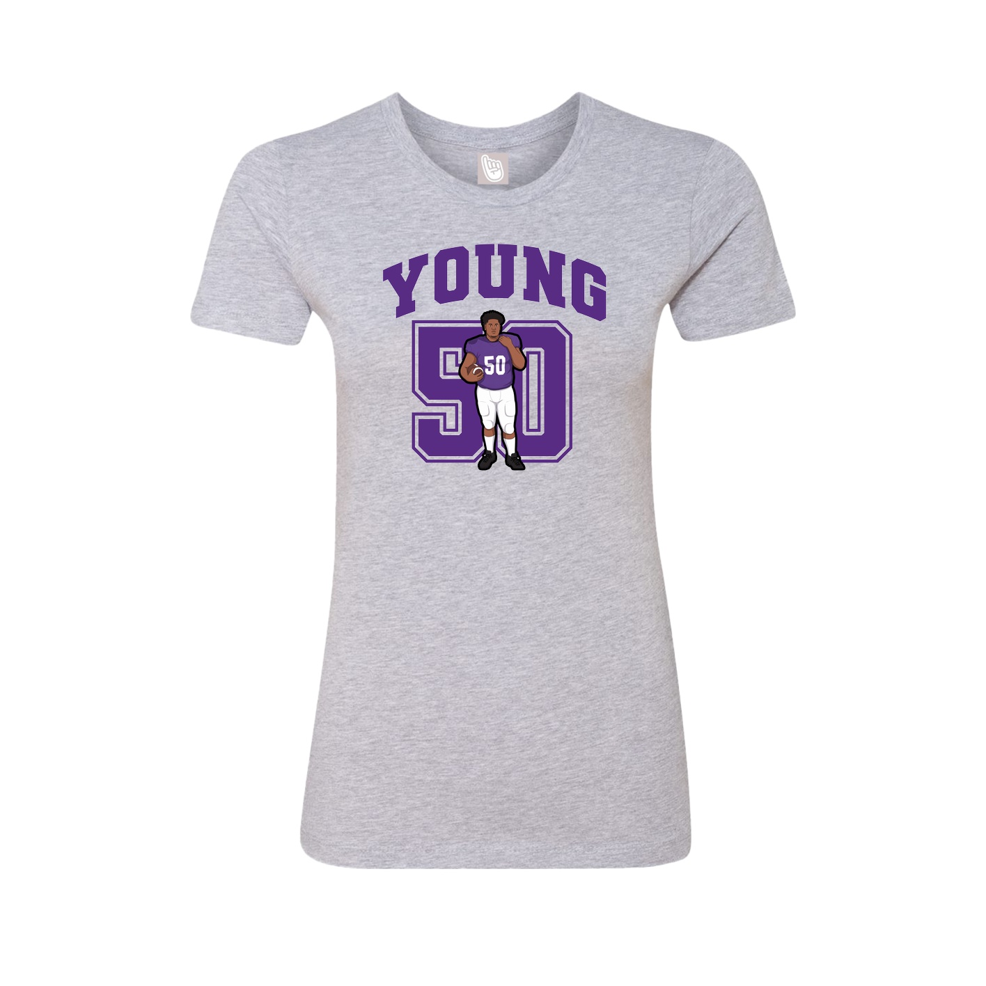 Fitted Women's Tee — Number in Grey