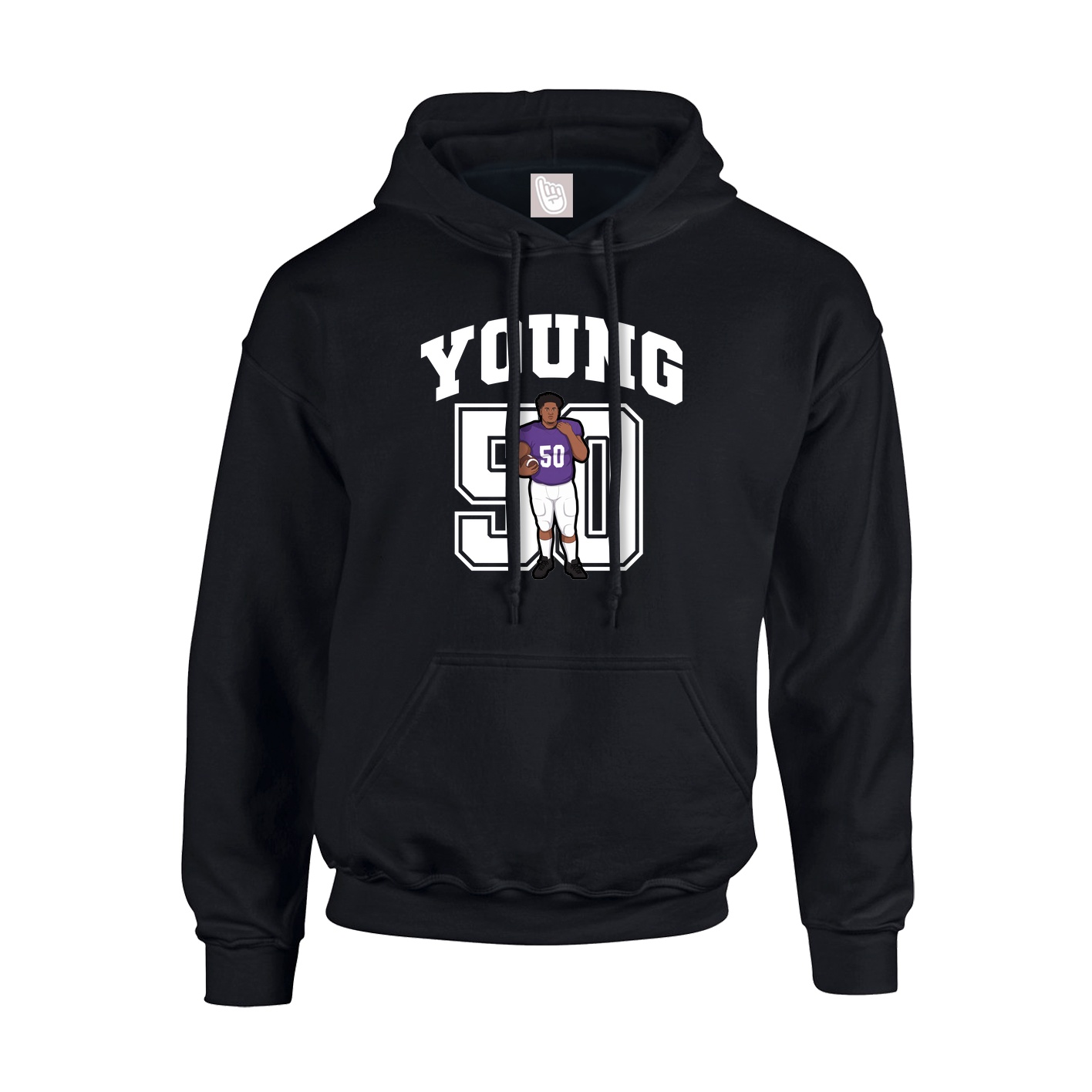 Youth Hoodie — Number in Black