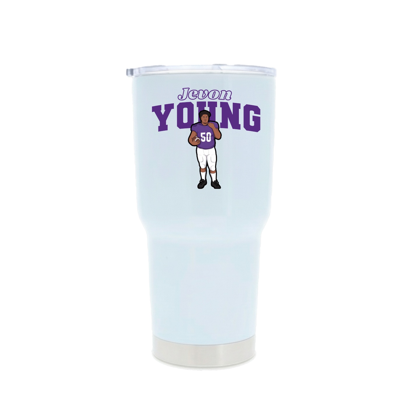 30oz Stainless Steel Tumbler — Name Arch in White