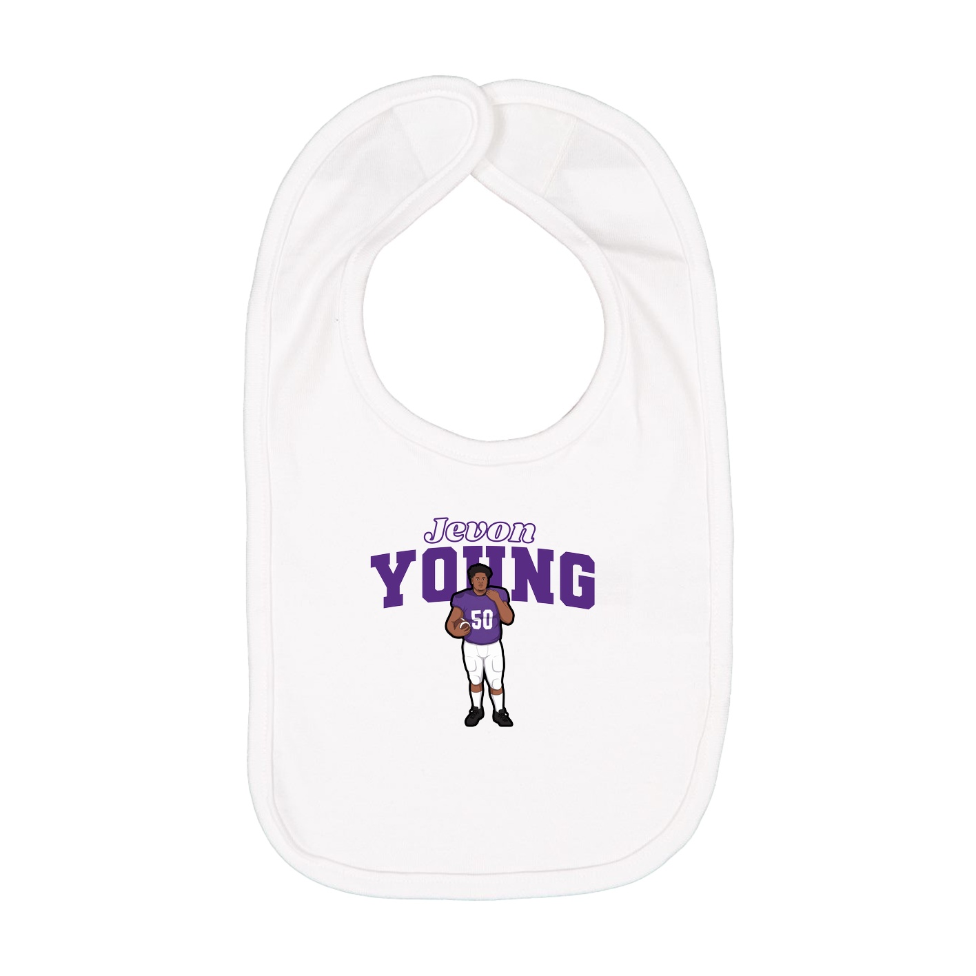 Infant Bib — Name Arch in White