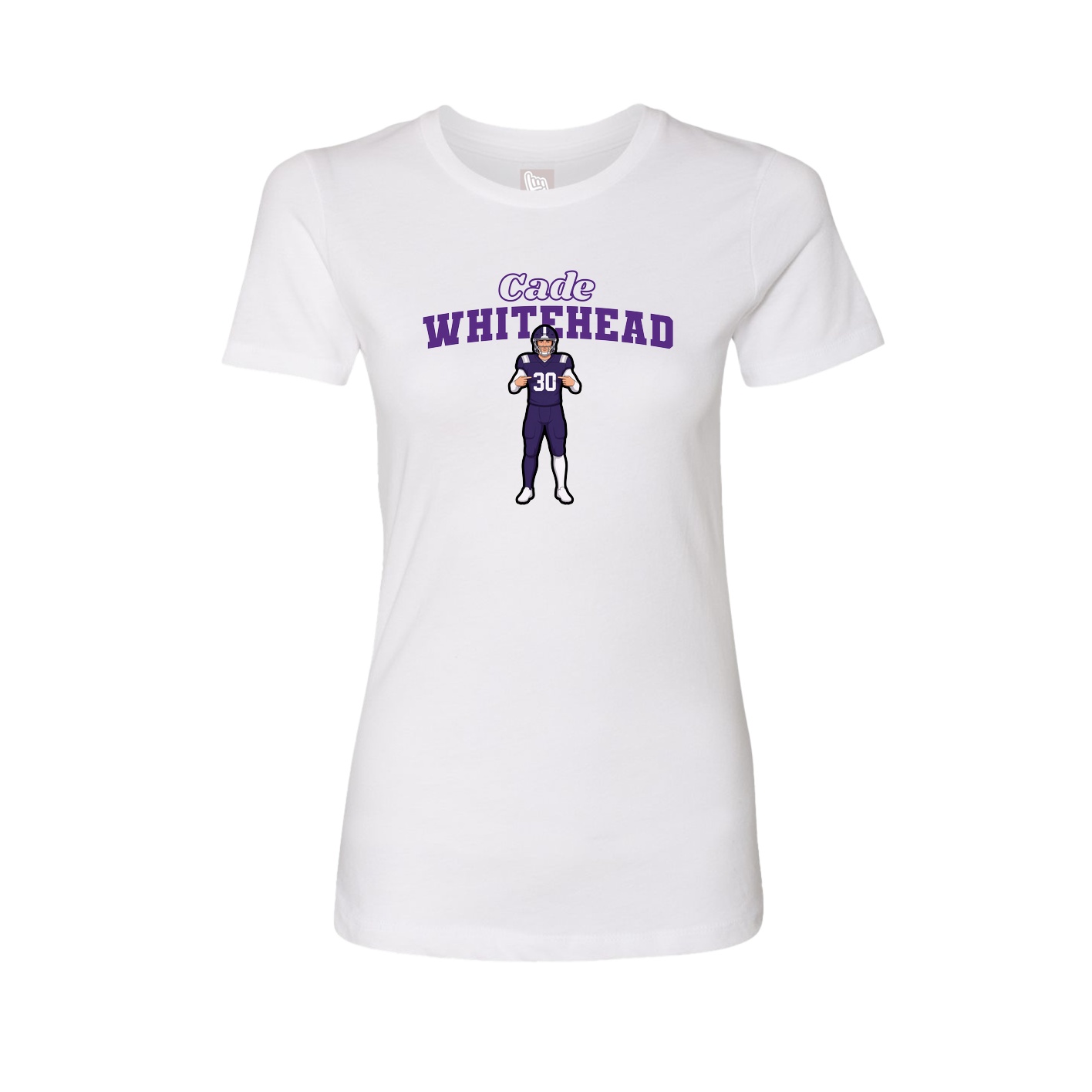 Fitted Women's Tee — Name Arch in White