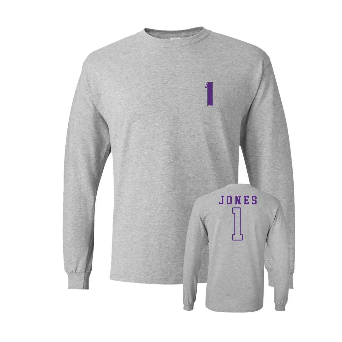 Long Sleeve Tee — Chest Back in Grey