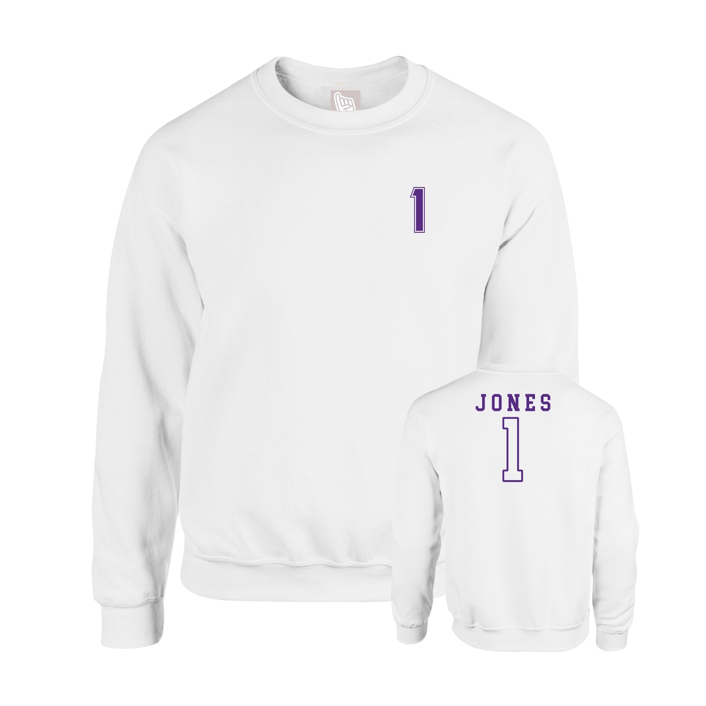 Fleece Crew — Chest Back in White
