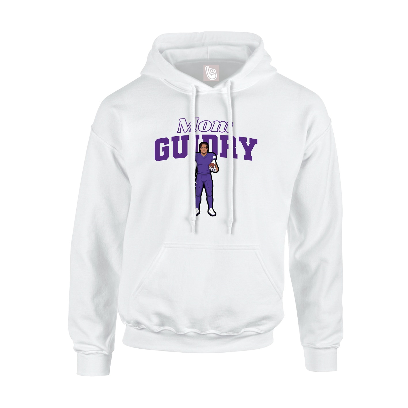 Youth Hoodie — Mothers Day Block in White