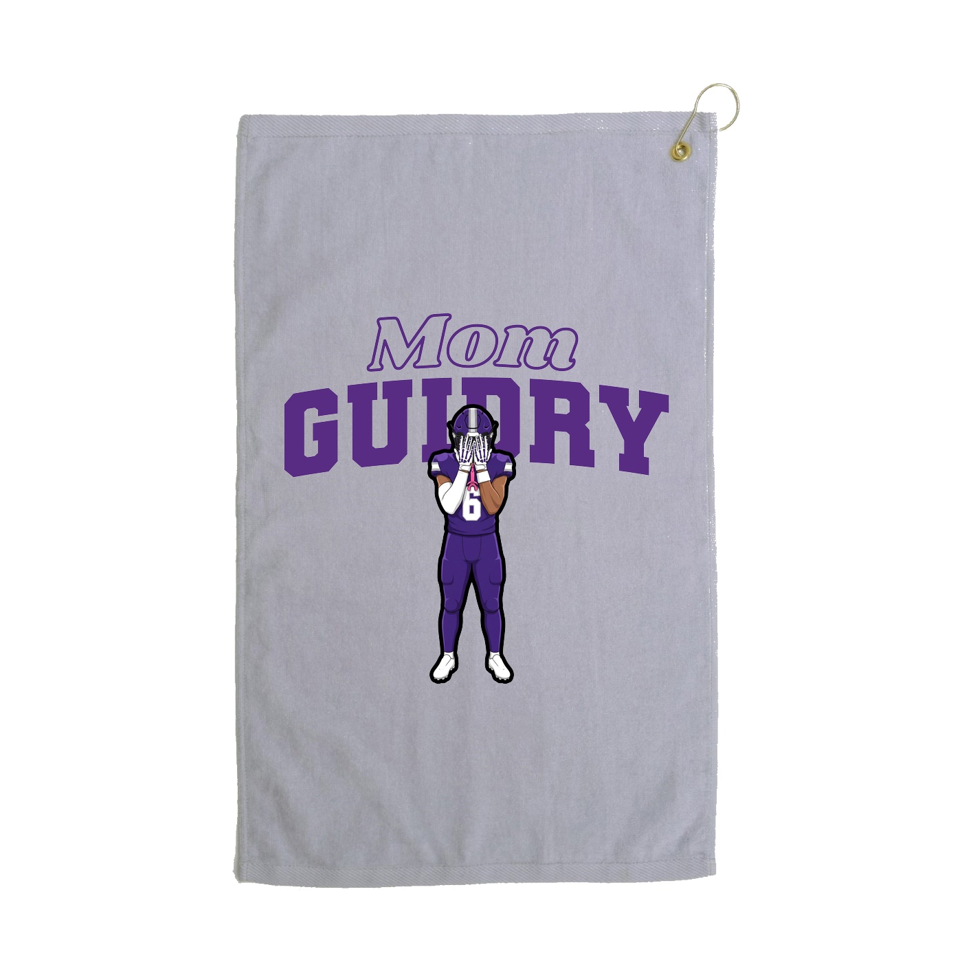 Golf Towel — Mothers Day Block in Grey