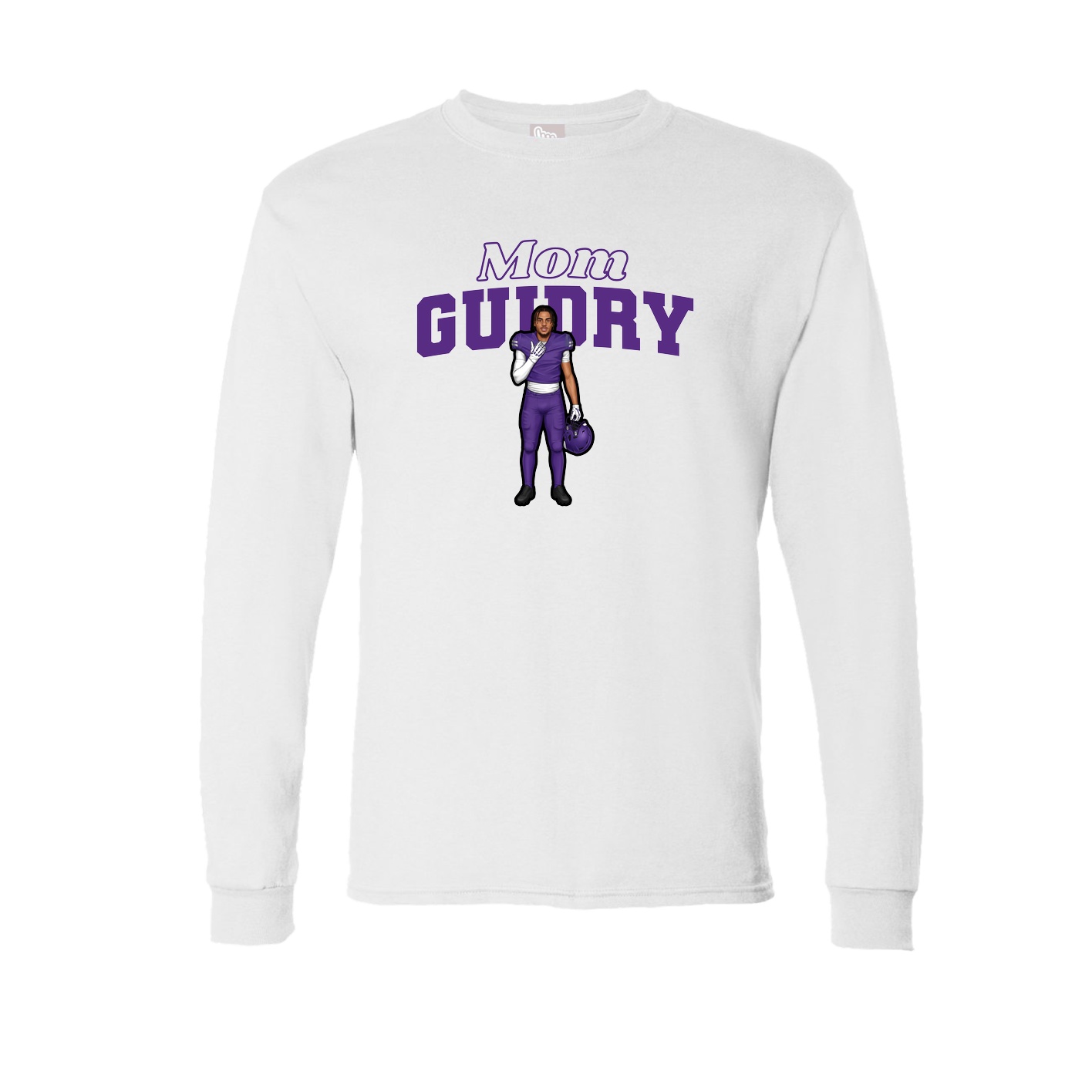 Long Sleeve Tee — Mothers Day Block in White