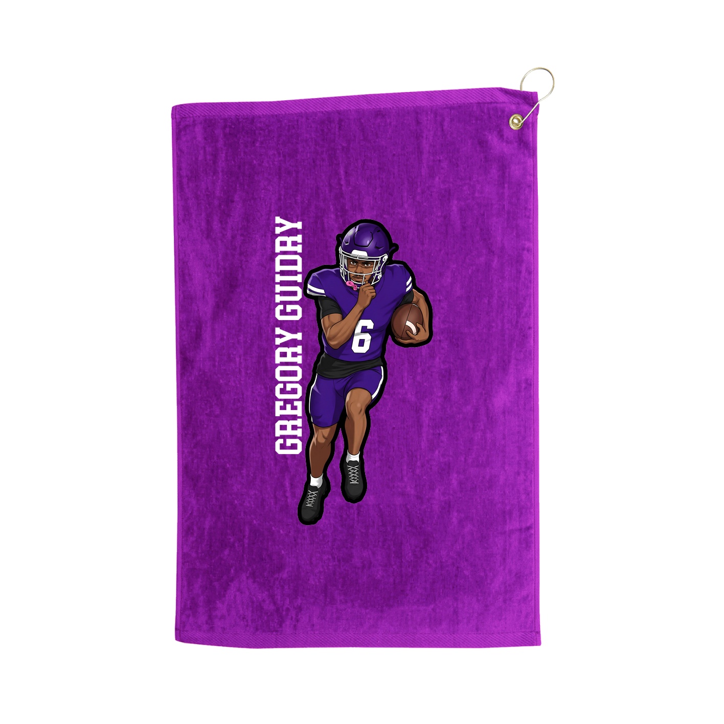 Golf Towel — Name Vertical in Purple