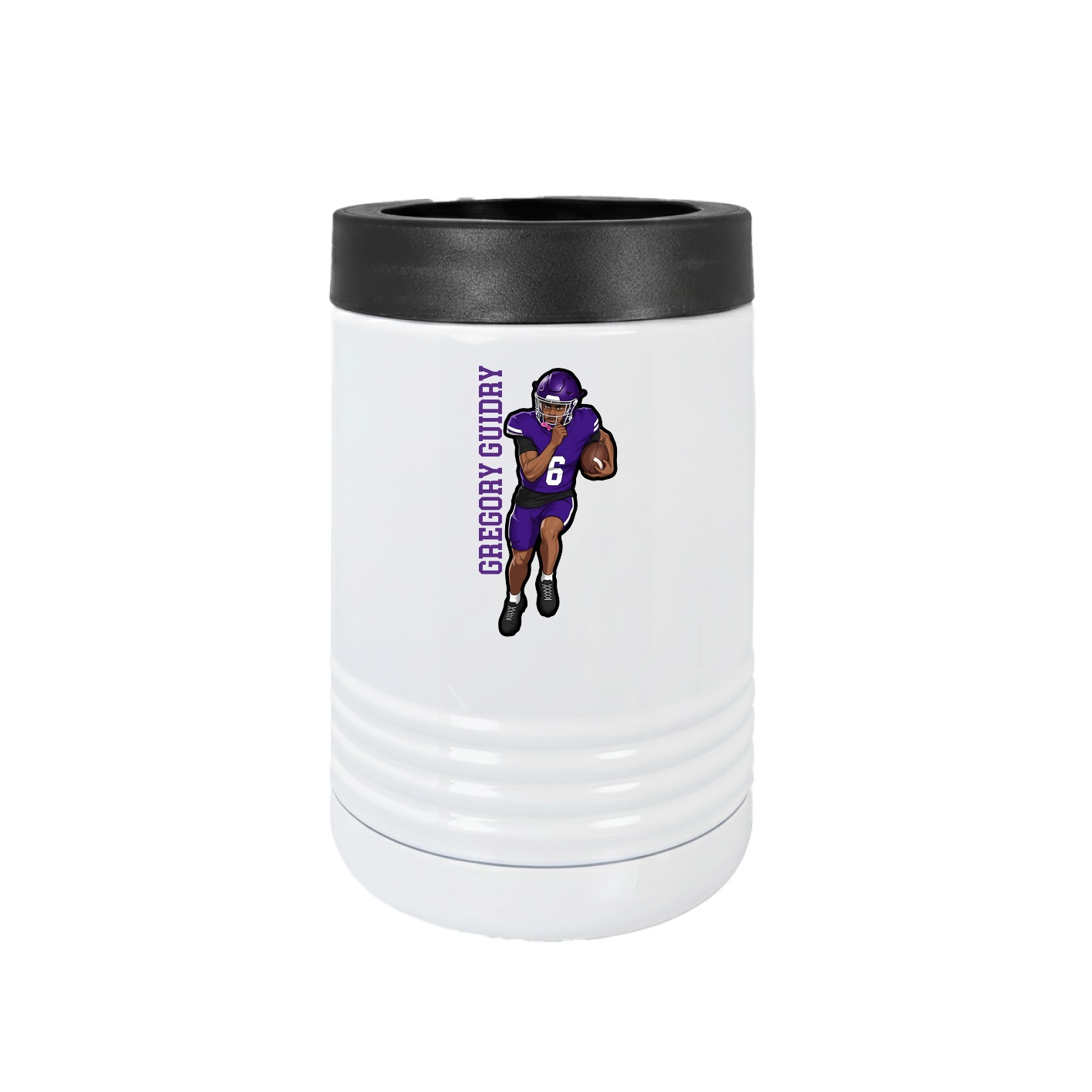 Beverage Holder — Name Vertical in White