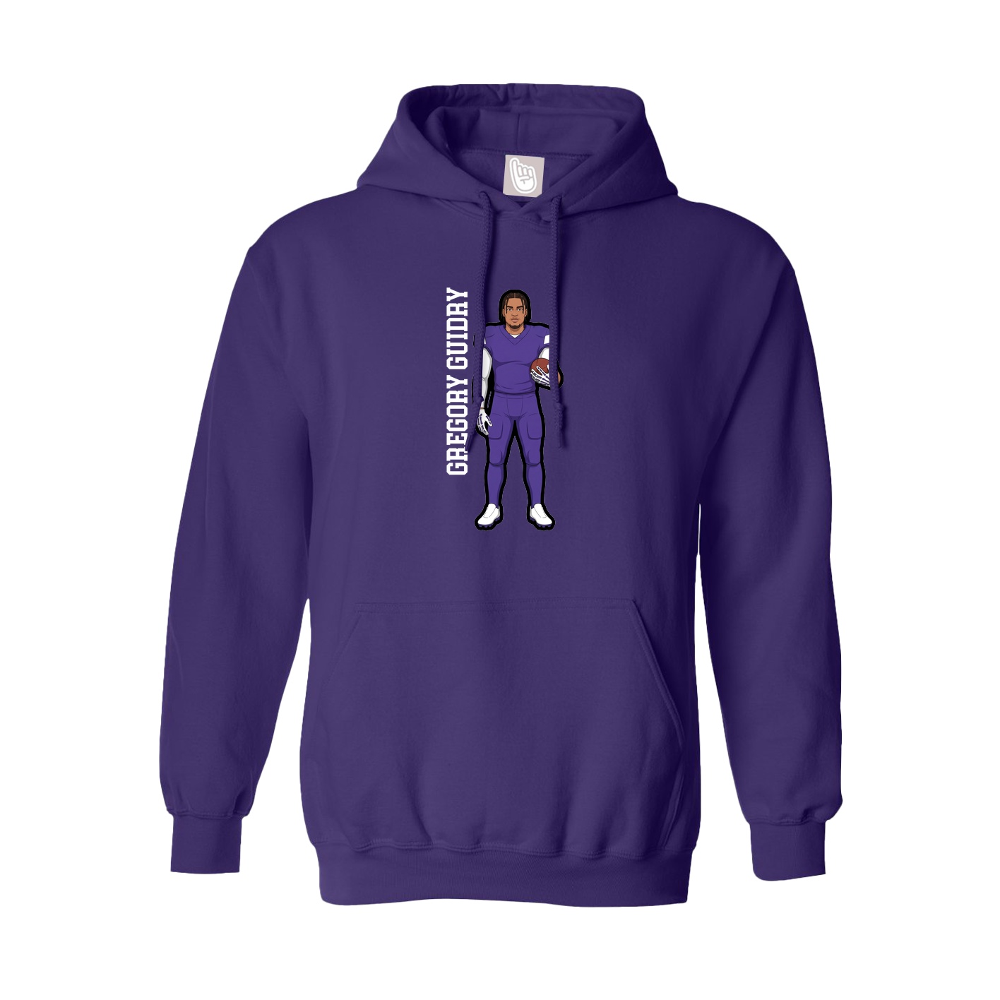 Hoodie — Name Vertical in Purple