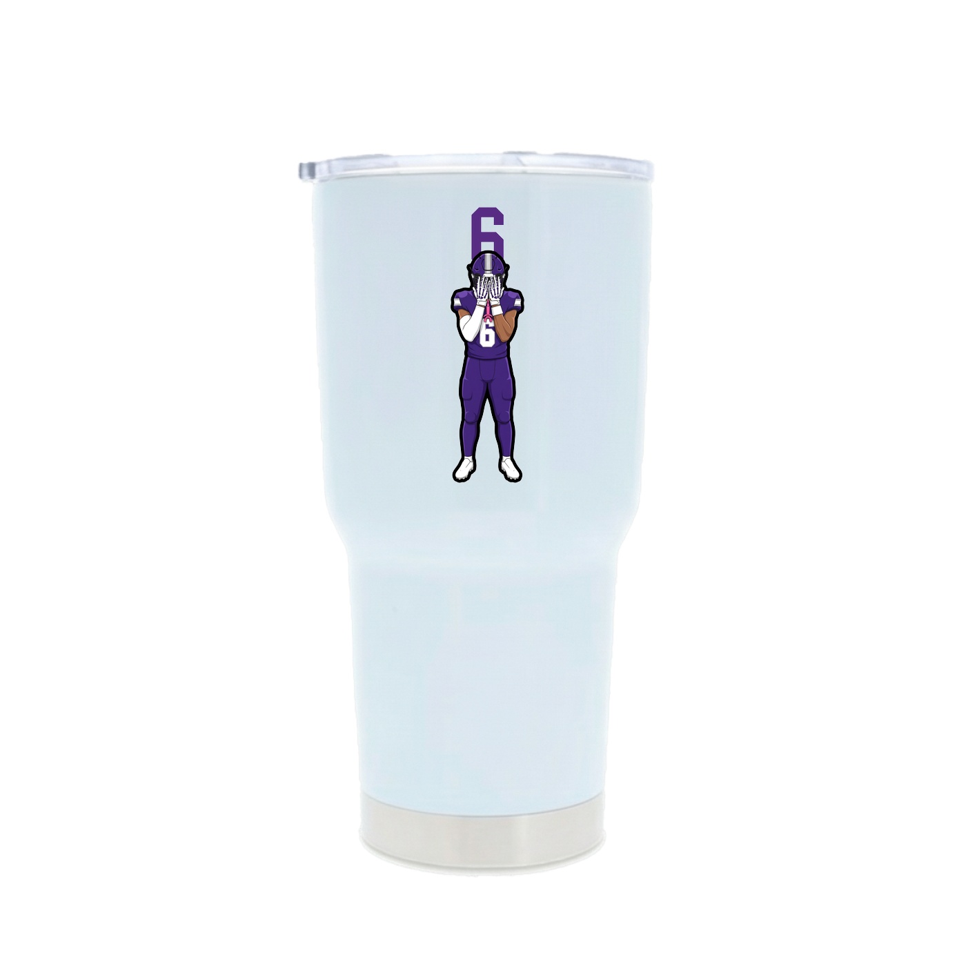 30oz Stainless Steel Tumbler — Number Top in White