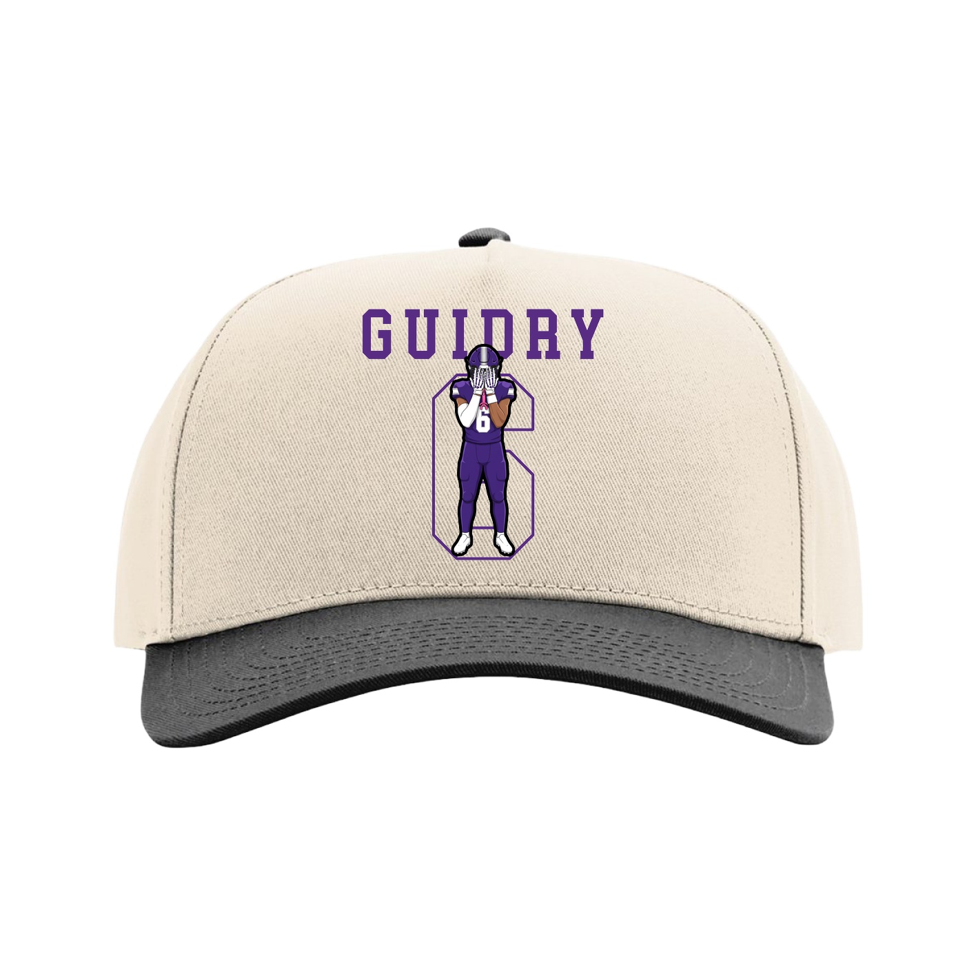 Full Fabric Five-Panel Champ Cap — Shirsey in Cream/Black