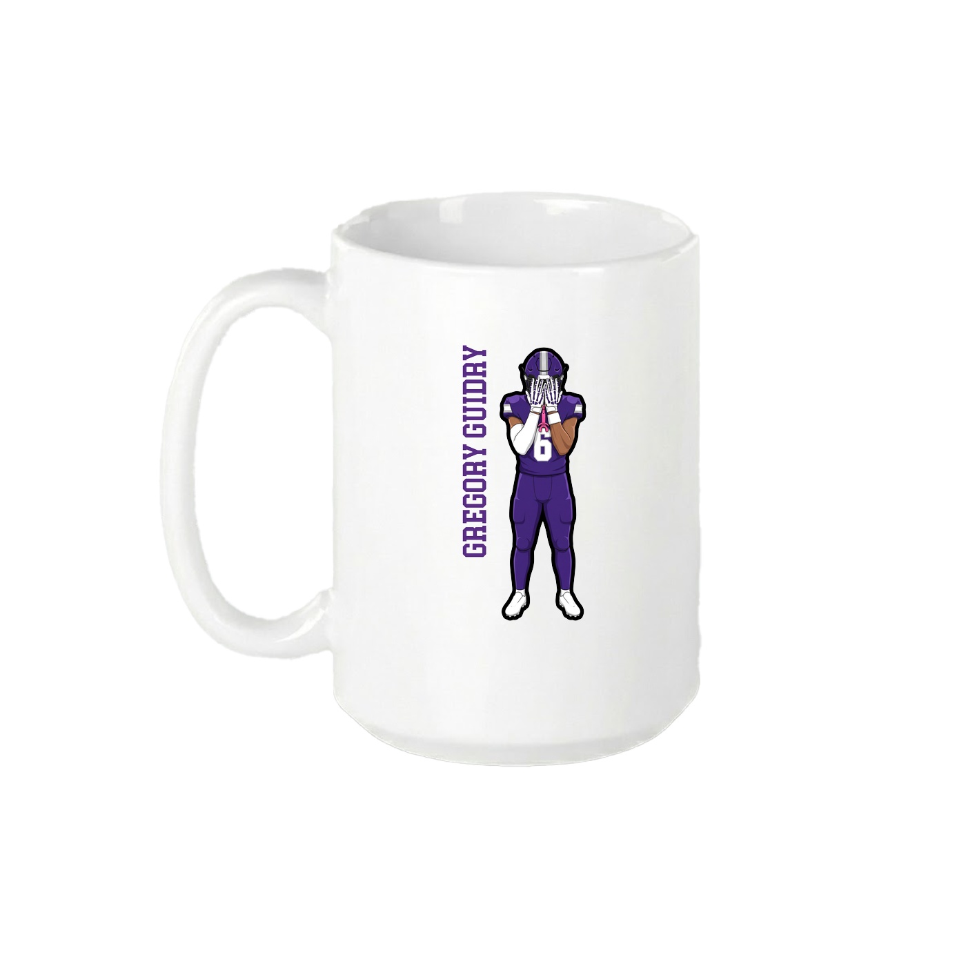 15oz Coffee Mug — Name Vertical in White