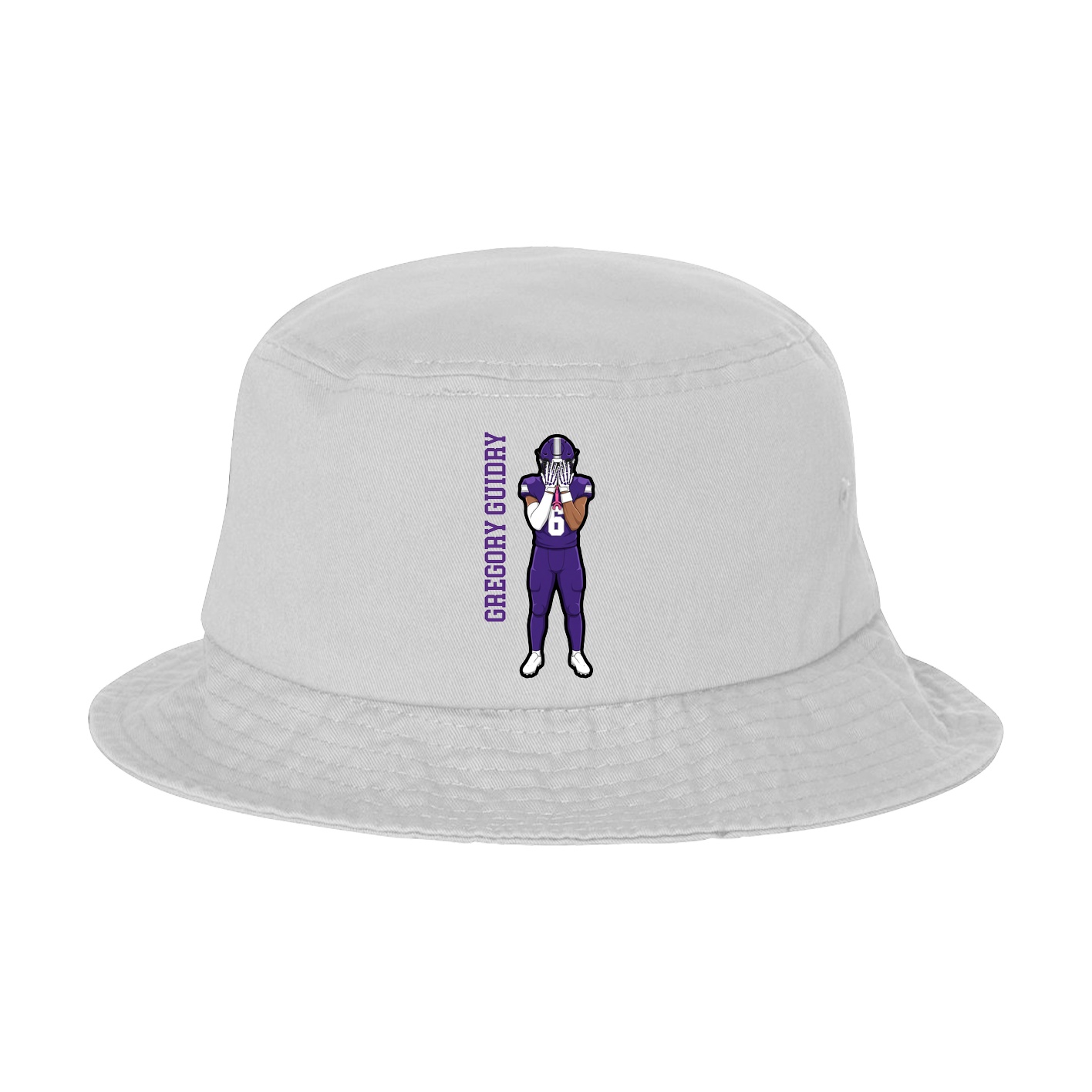 Bucket Cap — Name Vertical in White