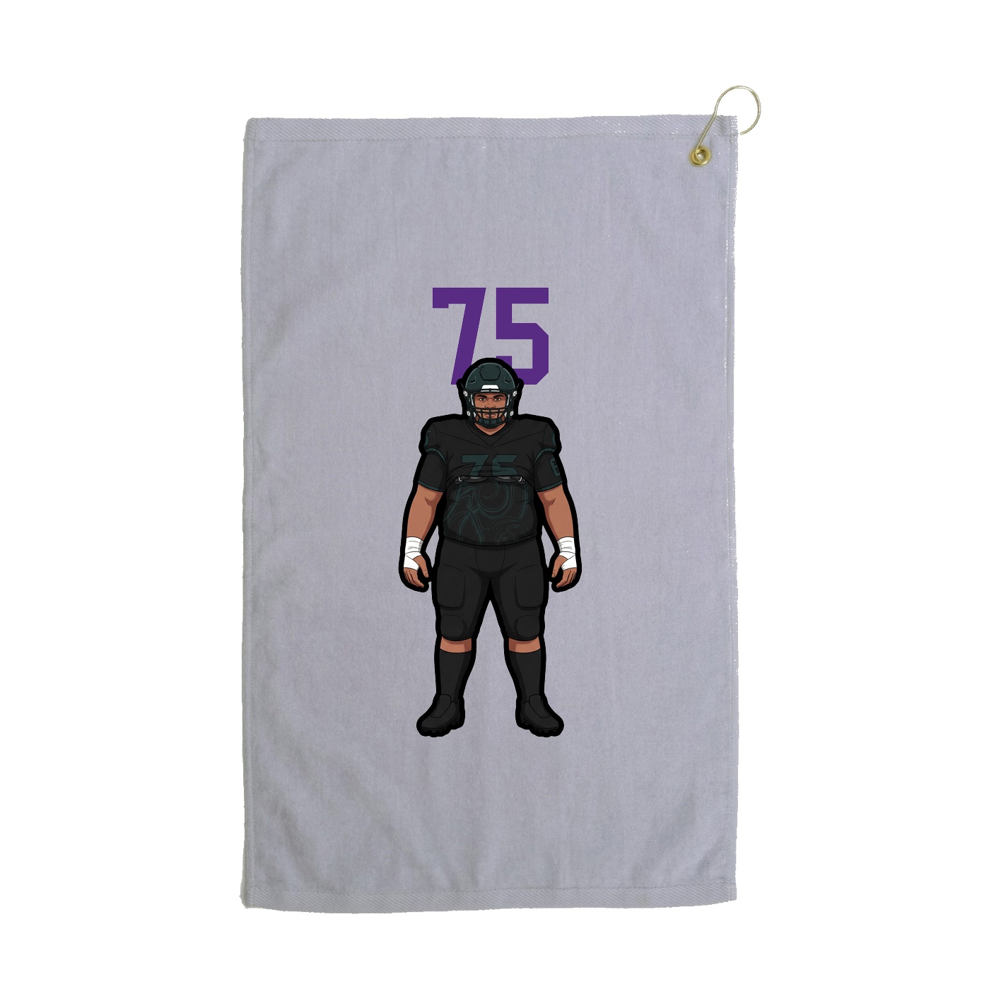 Golf Towel — Number Top in Grey