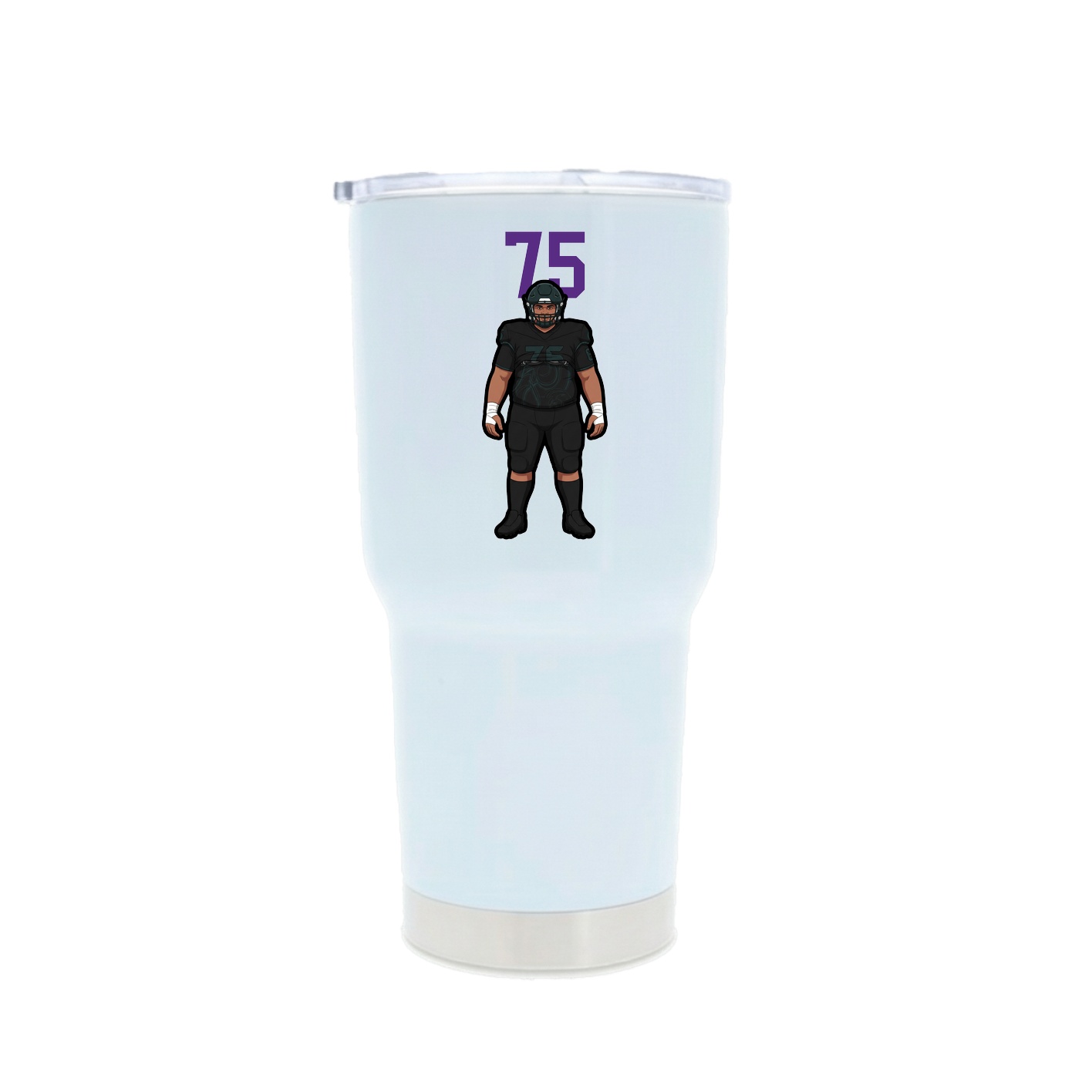 30oz Stainless Steel Tumbler — Number Top in White