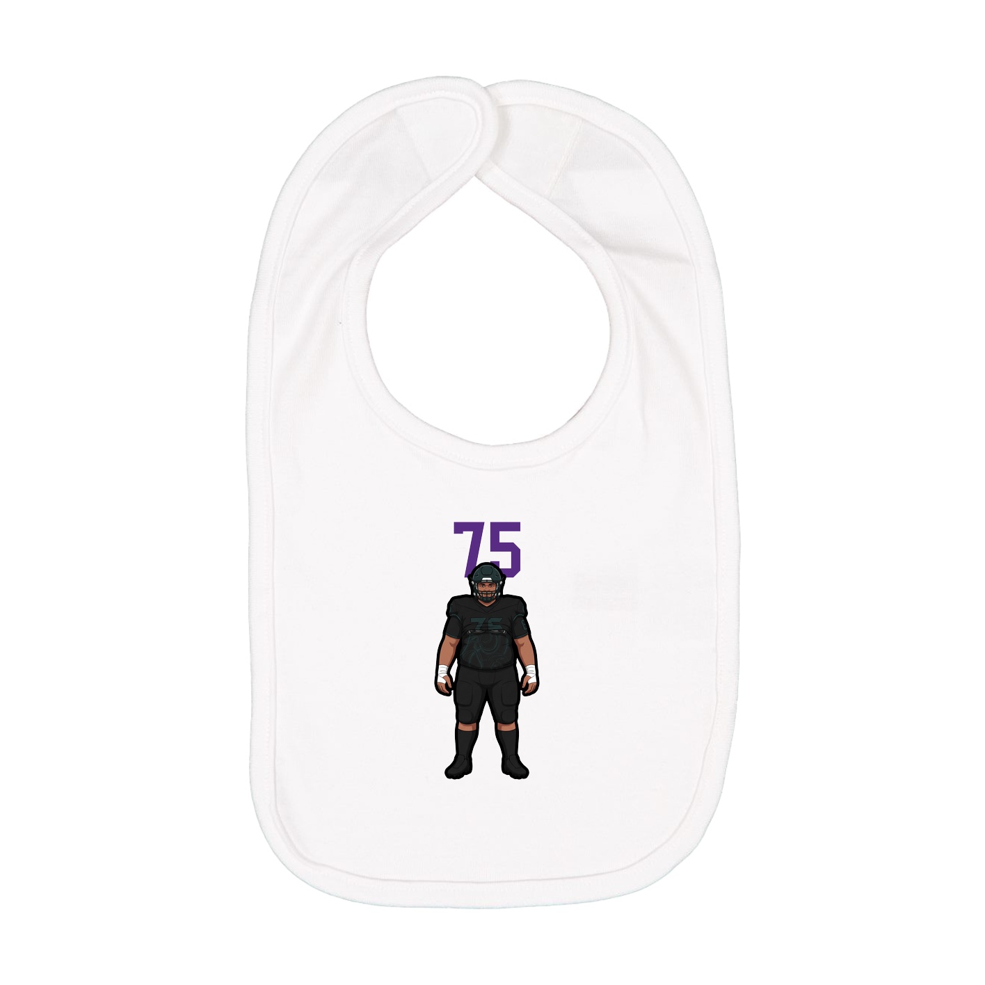 Infant Bib — Number Top in White