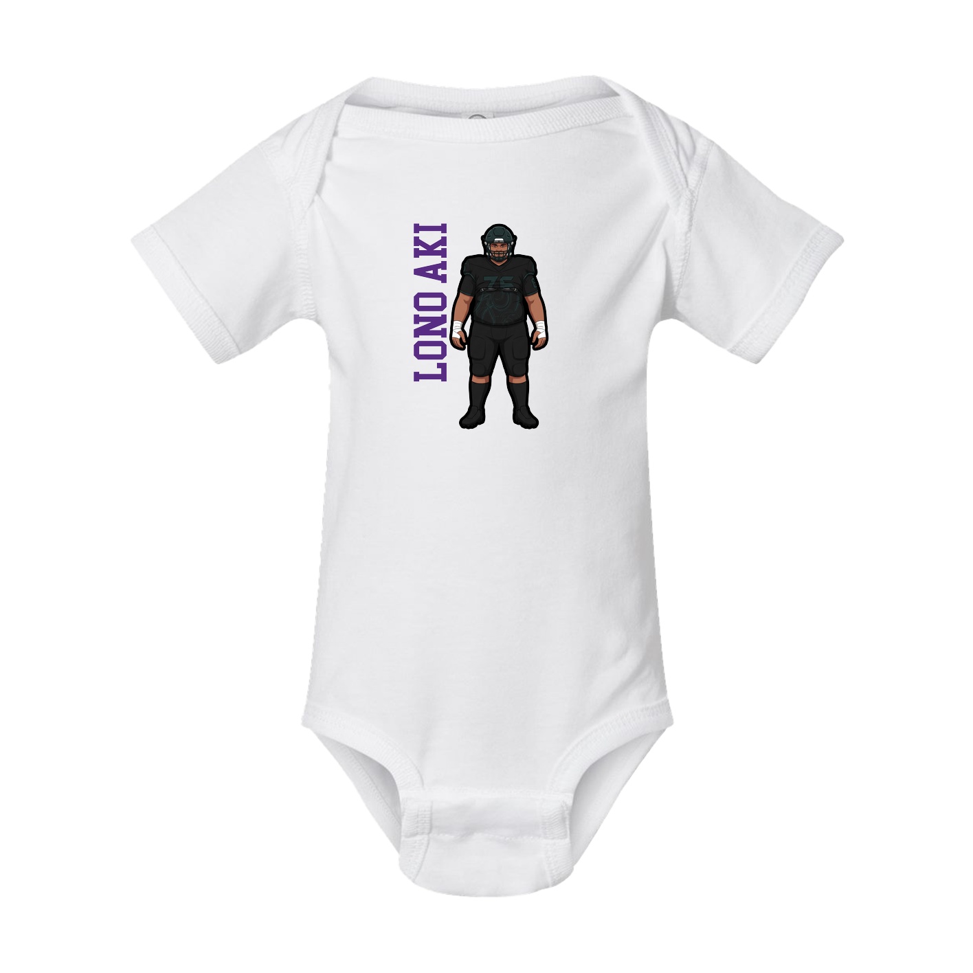 Baby Onesie — Name Vertical in White