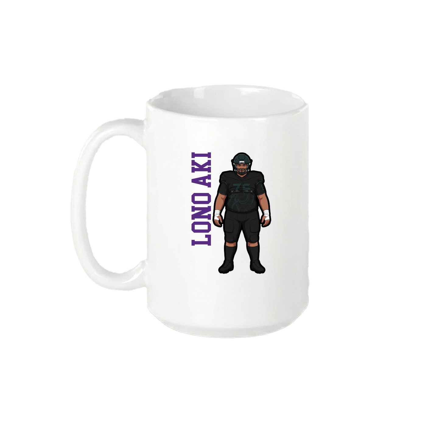 15oz Coffee Mug — Name Vertical in White
