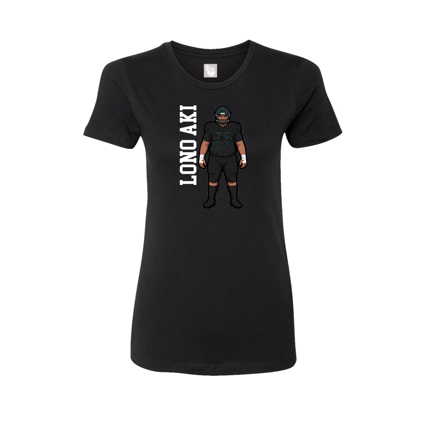 Fitted Women's Tee — Name Vertical in Black