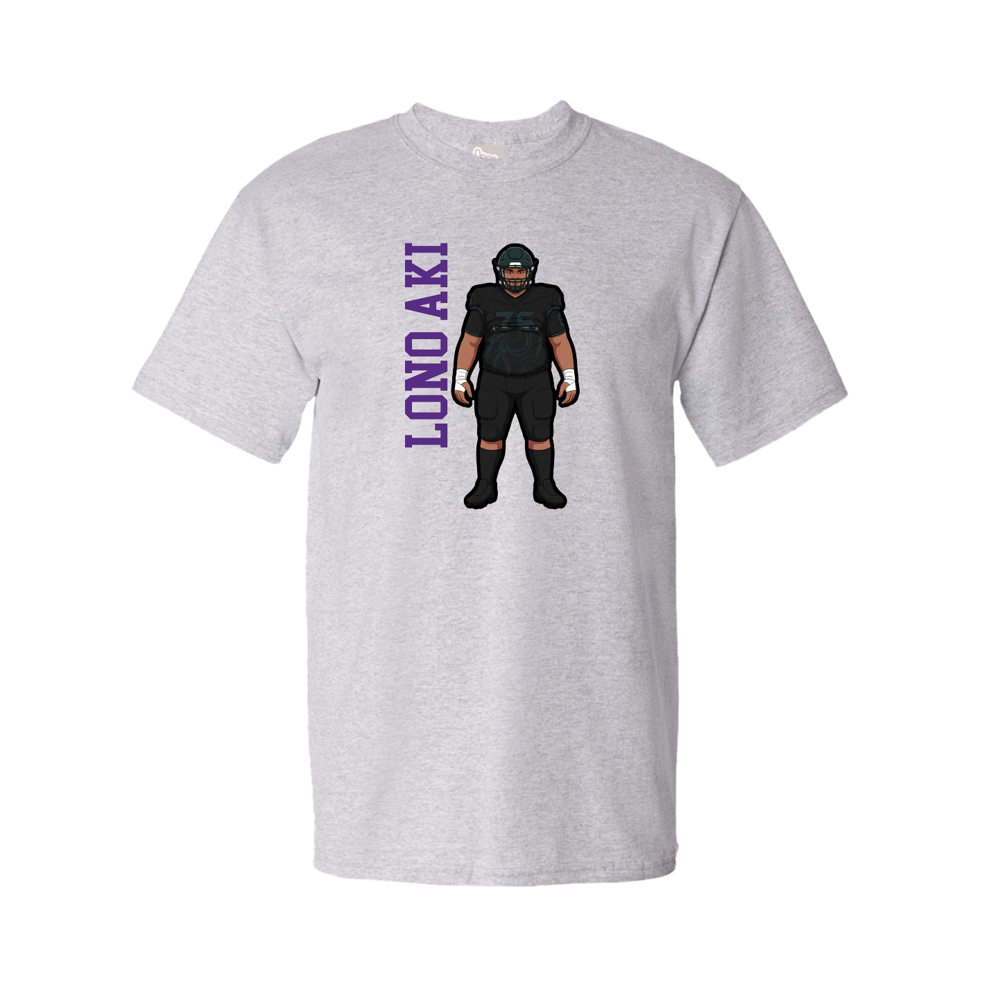 Youth Tee — Name Vertical in Grey