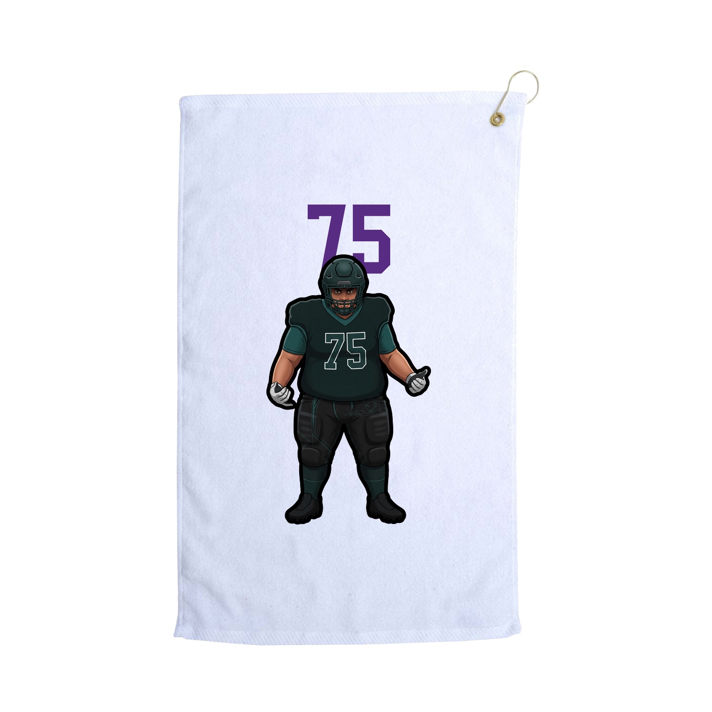 Golf Towel — Number Top in White
