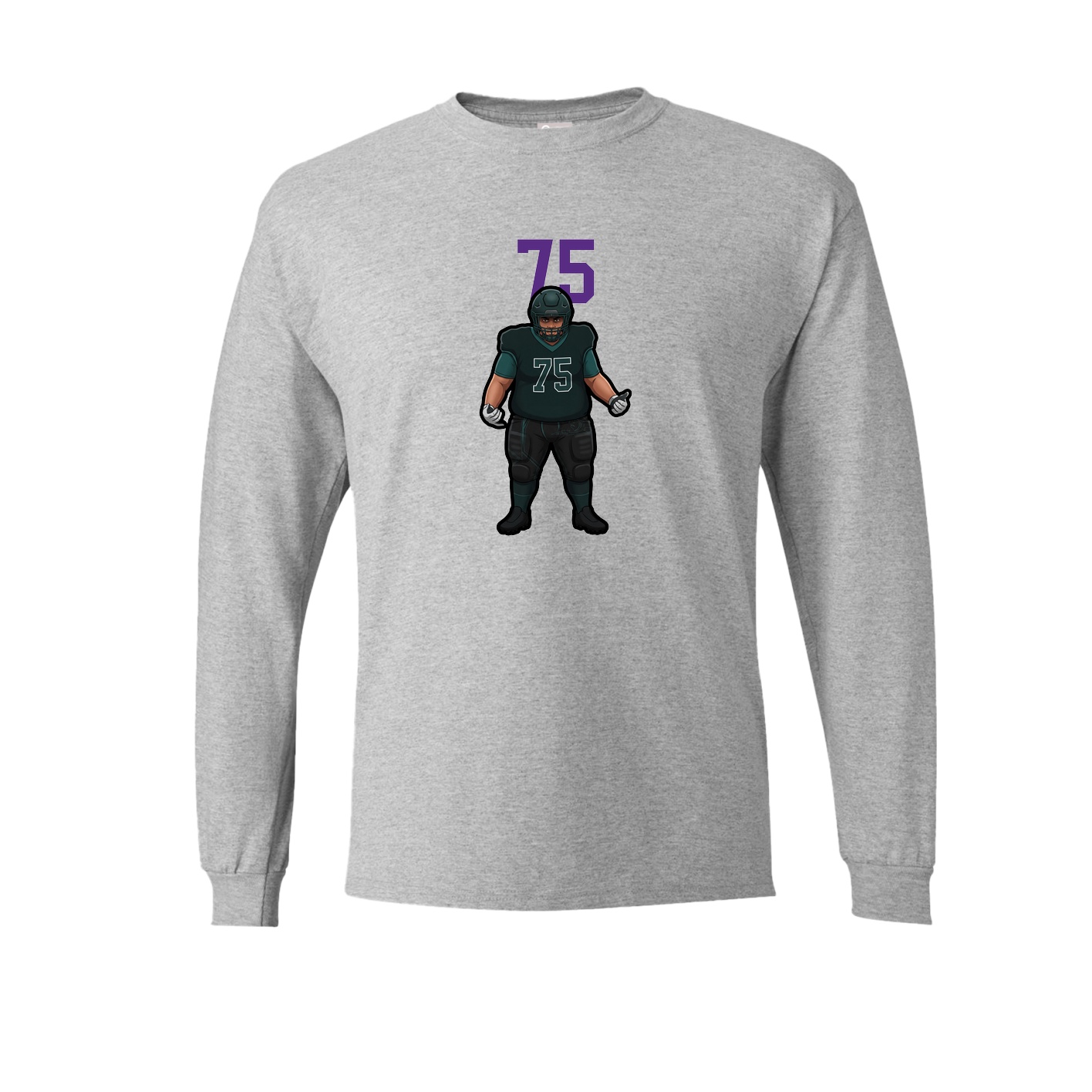 Long Sleeve Tee — Number Top in Grey