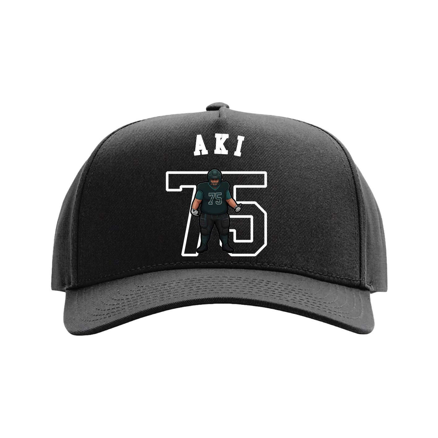 Full Fabric Five-Panel Champ Cap — Shirsey Arch in Black