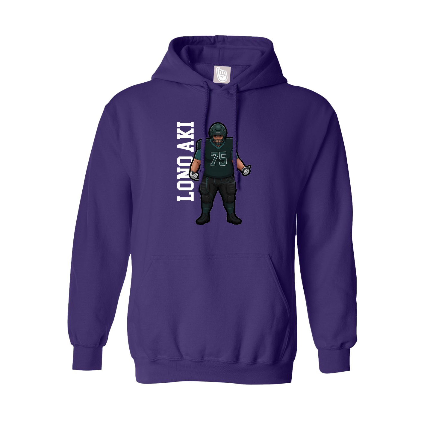Hoodie — Name Vertical in Purple