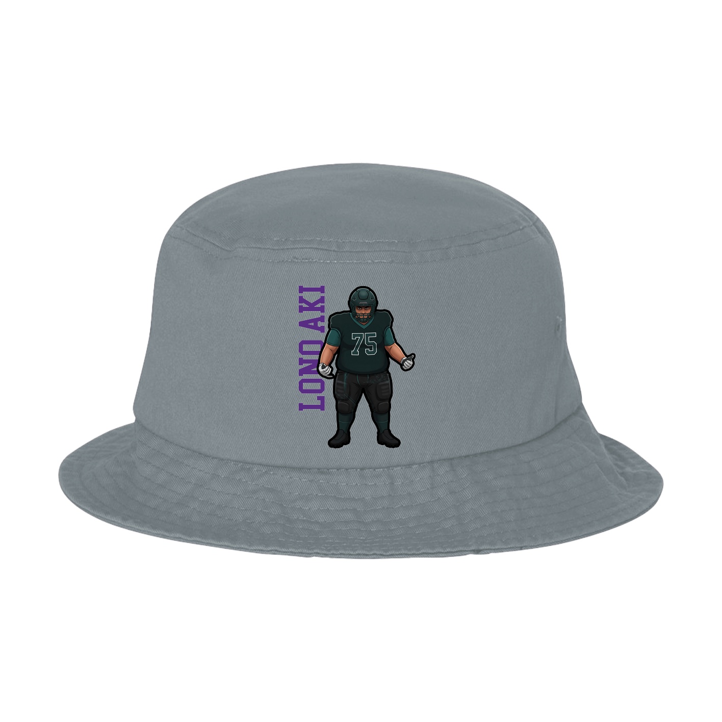Bucket Cap — Name Vertical in Grey