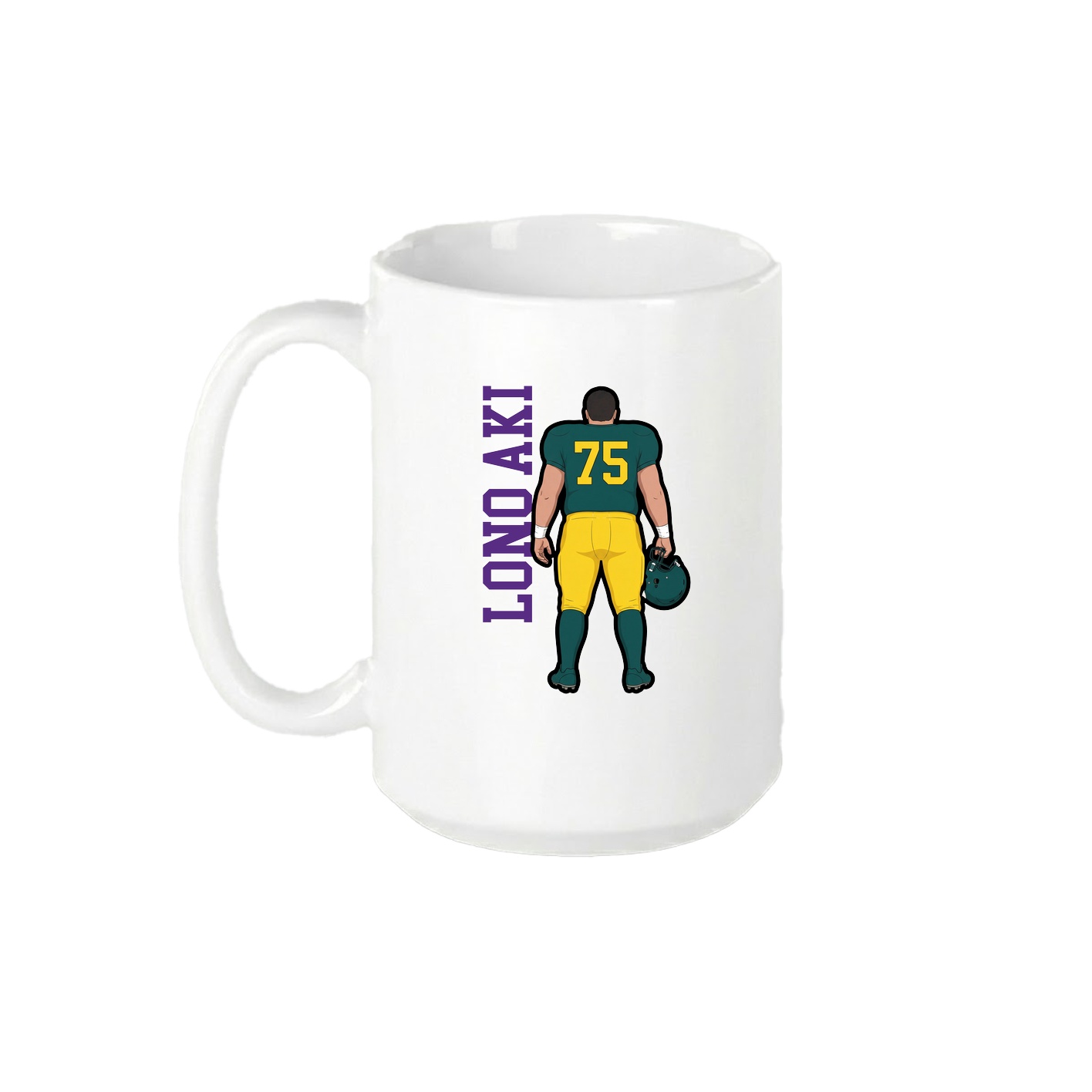 15oz Coffee Mug — Name Vertical in White