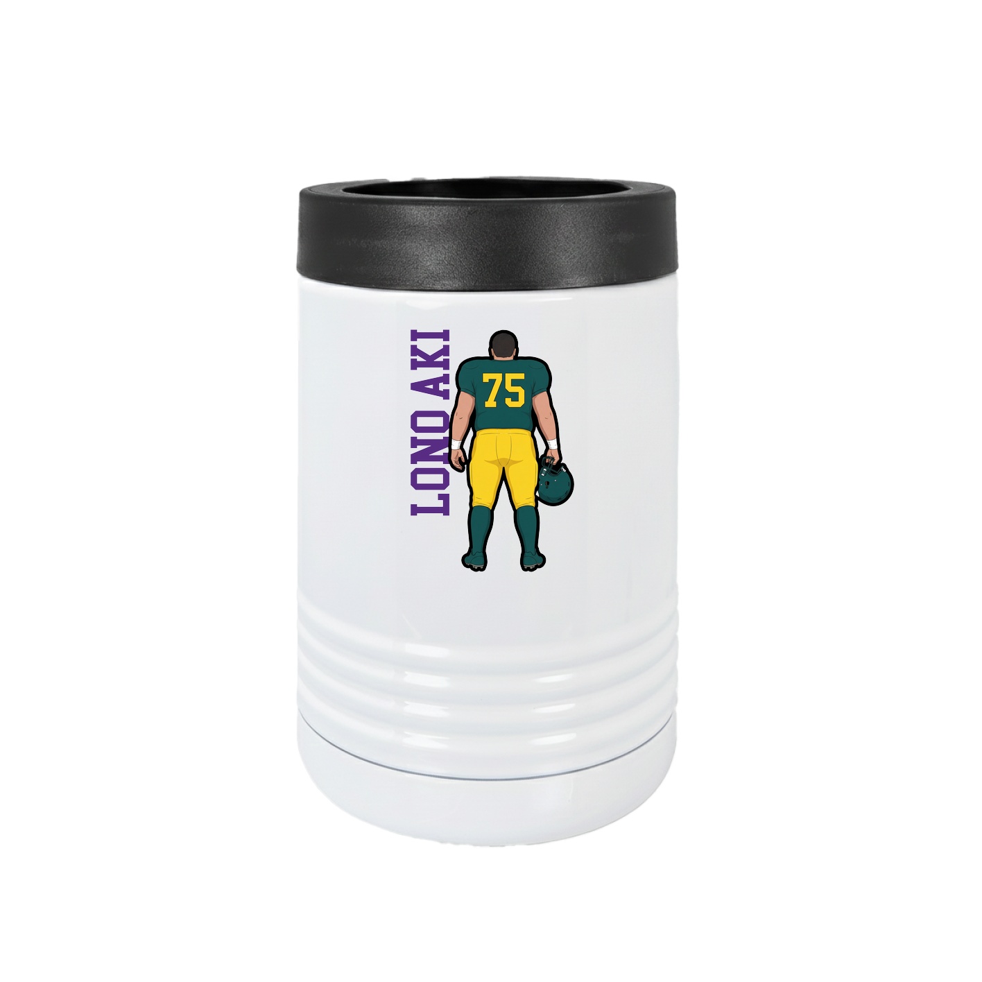 Beverage Holder — Name Vertical in White