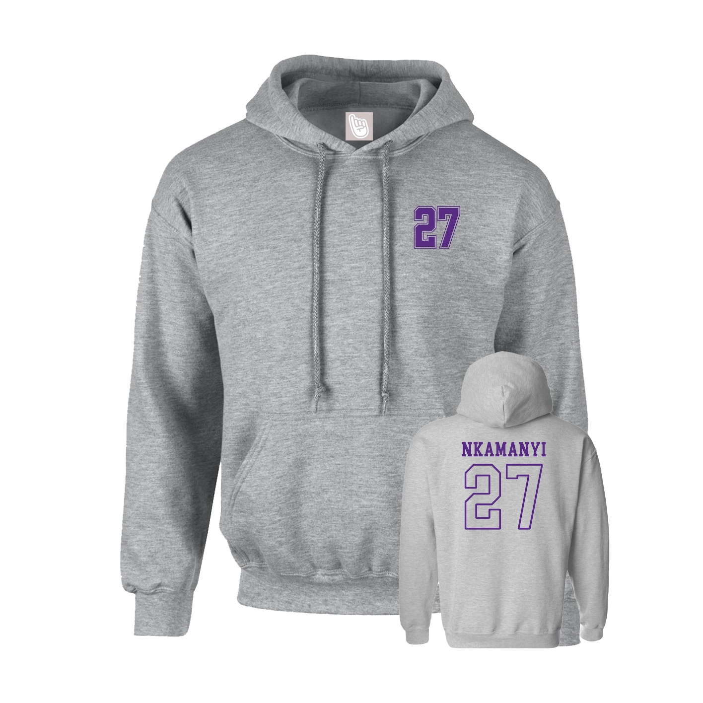 Hoodie — Chest Back in Grey