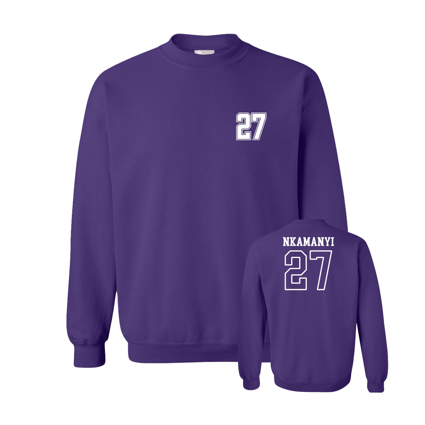 Fleece Crew — Chest Back in Purple